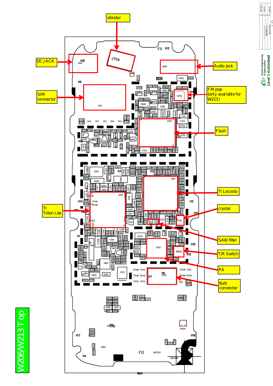 Motorola W206, W213 Schematic