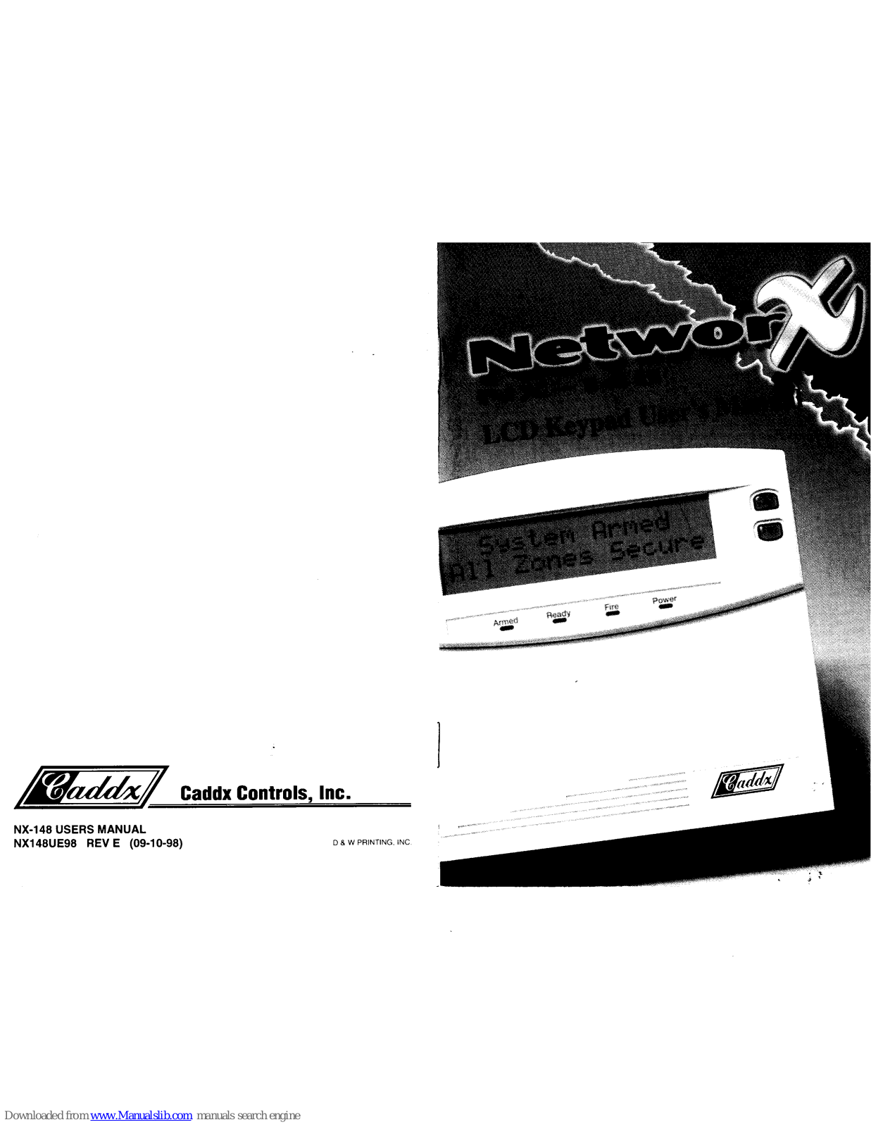 CADDX NetworX NX-148 User Manual