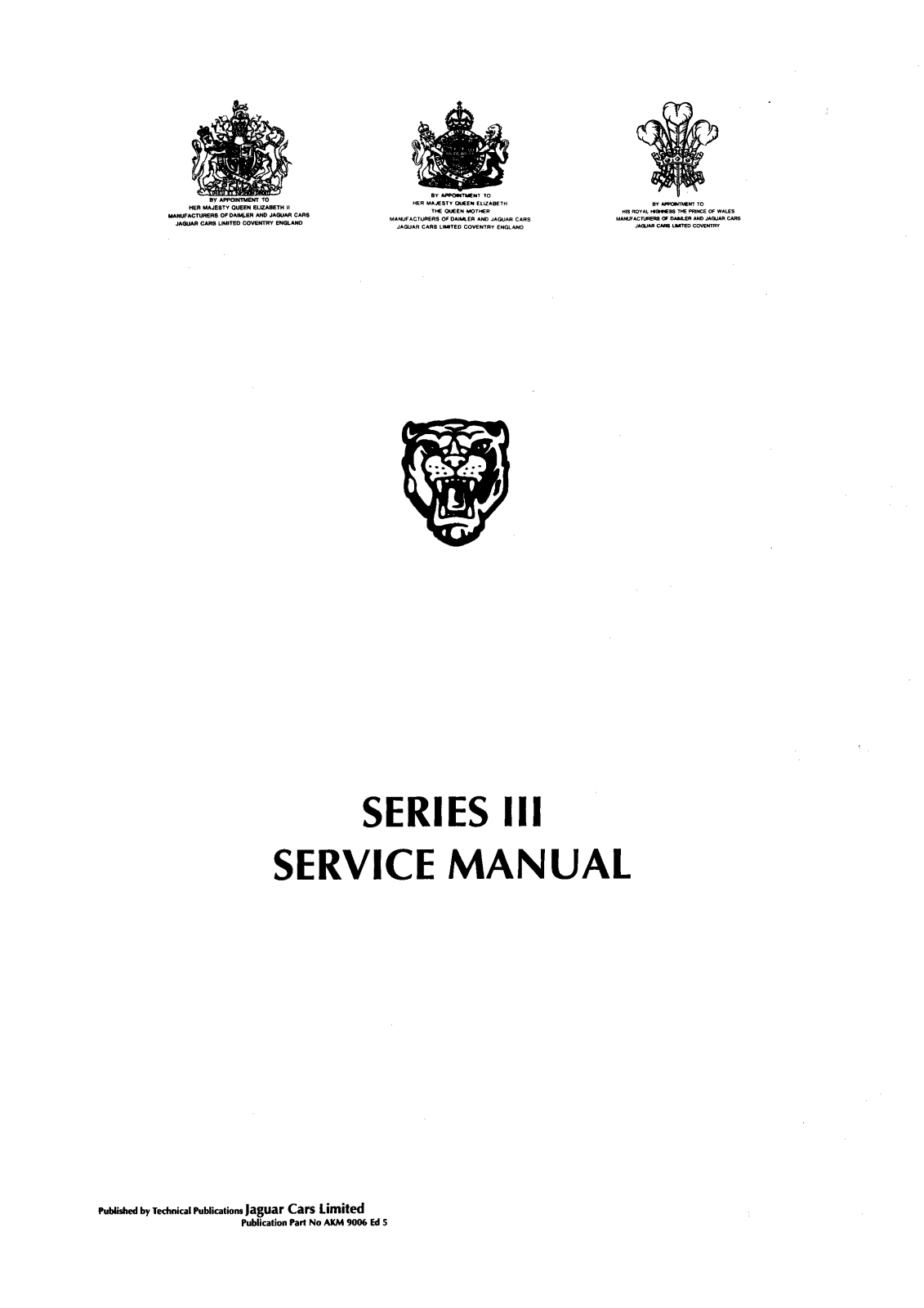 Jaguar XJ12, XJ6 User Manual