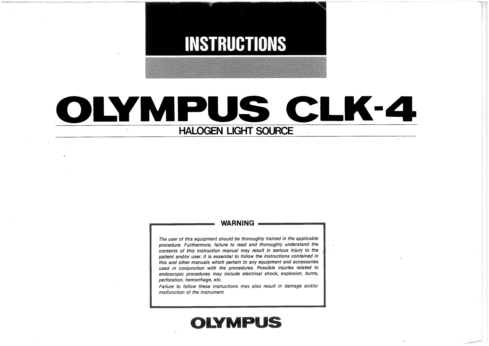 Olympus CLK-4 User manual