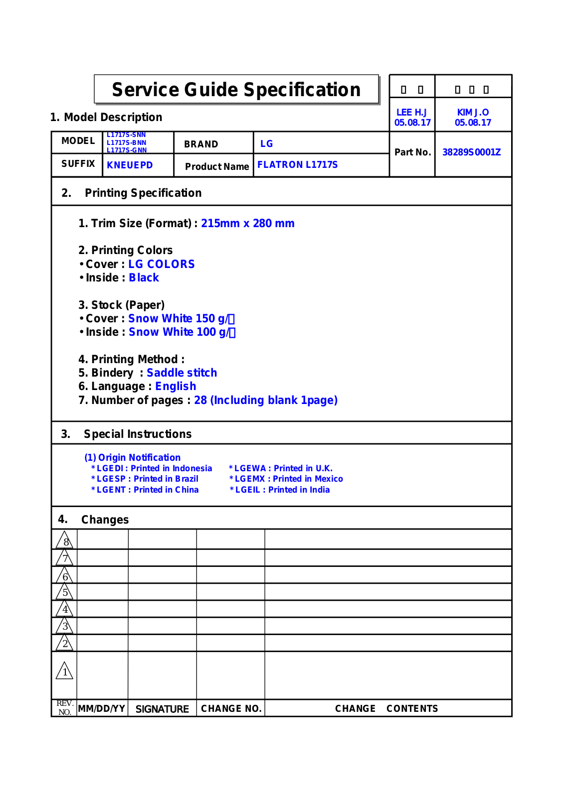 lg l1717s Service Manual