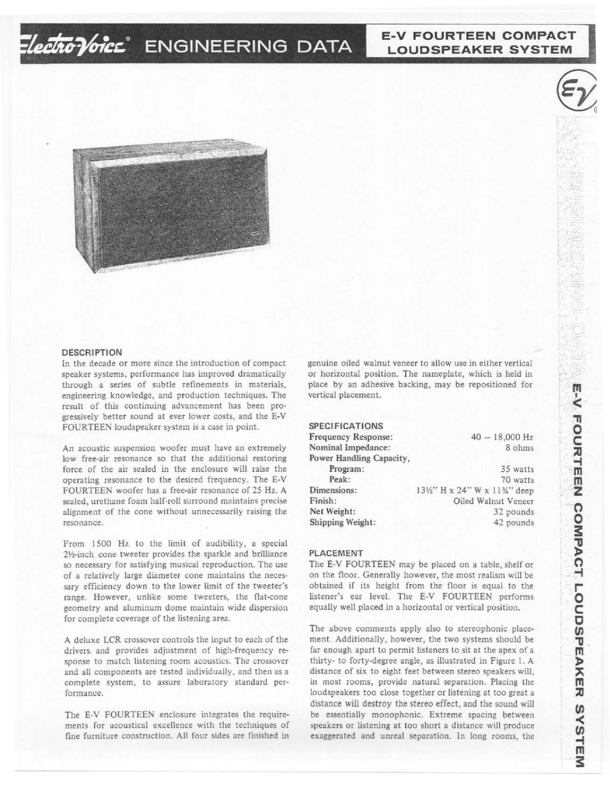 Electro-Voice E-V FOURTEEN User Manual