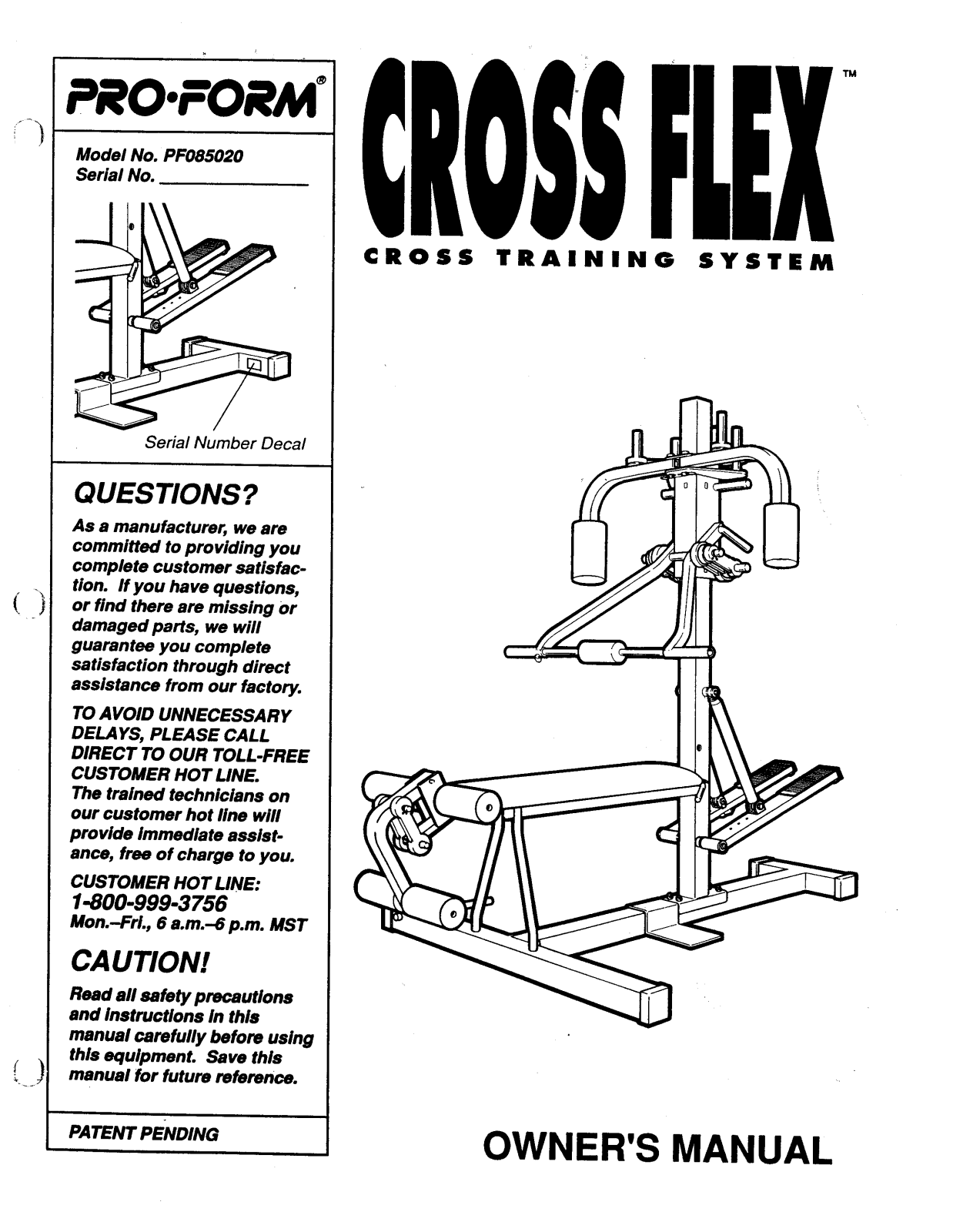 ProForm PF085020 User Manual