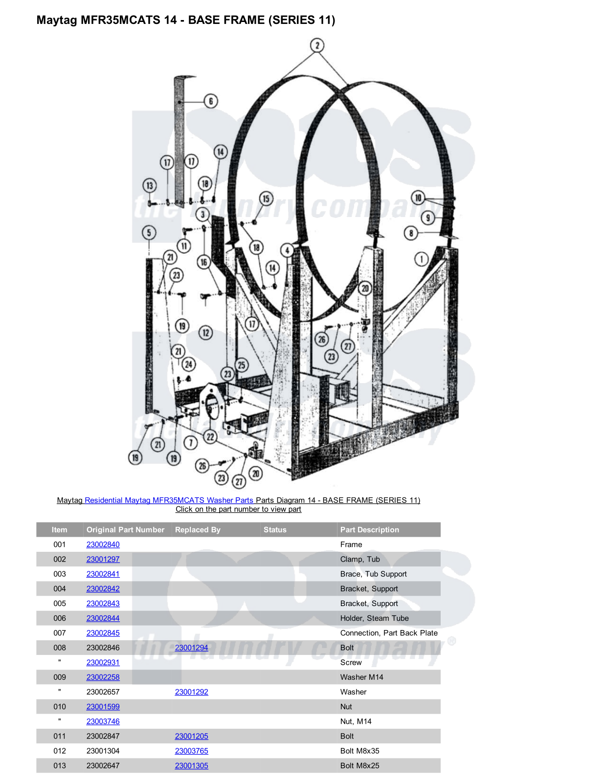 Maytag MFR35MCATS Parts Diagram