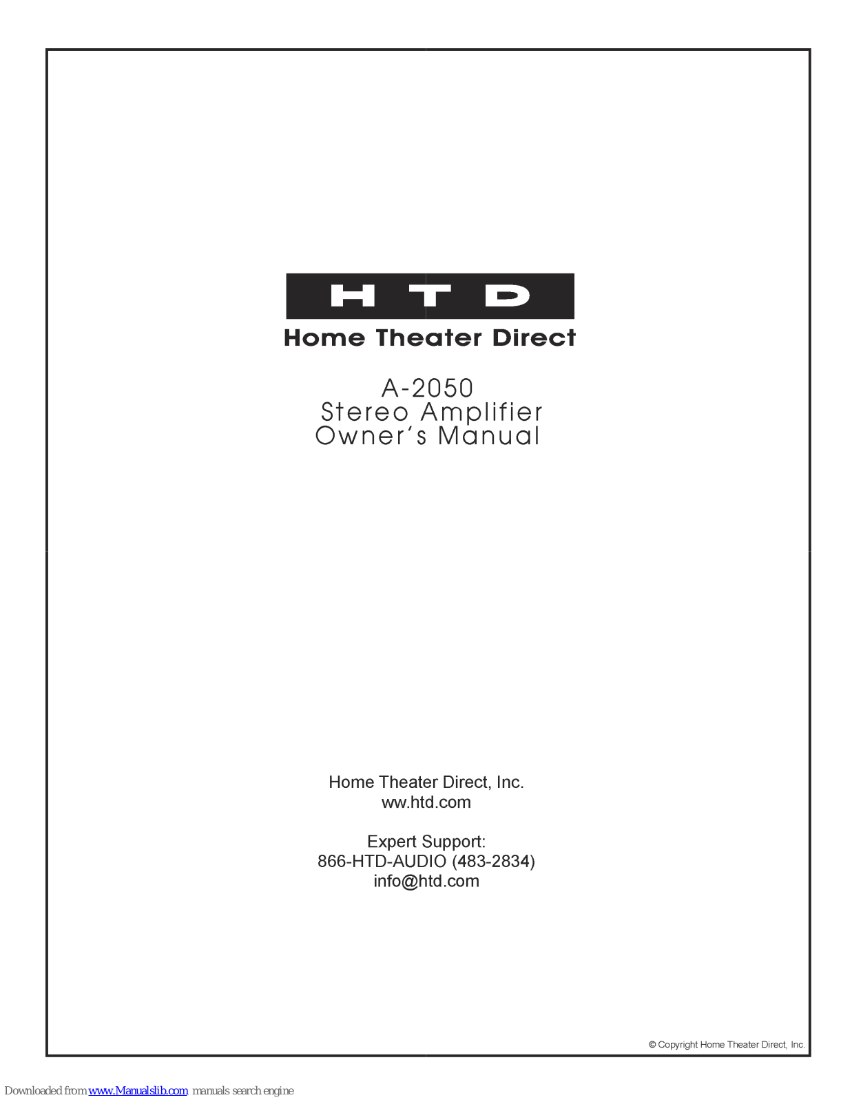 HDT A2050 Owner's Manual