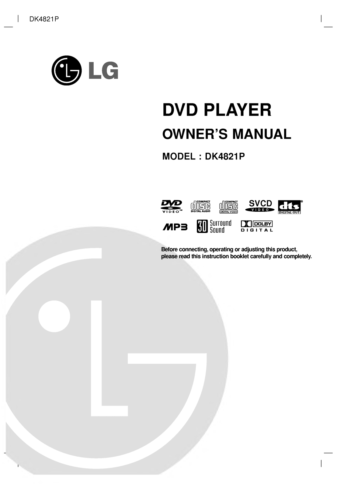 LG DK4821P User Manual