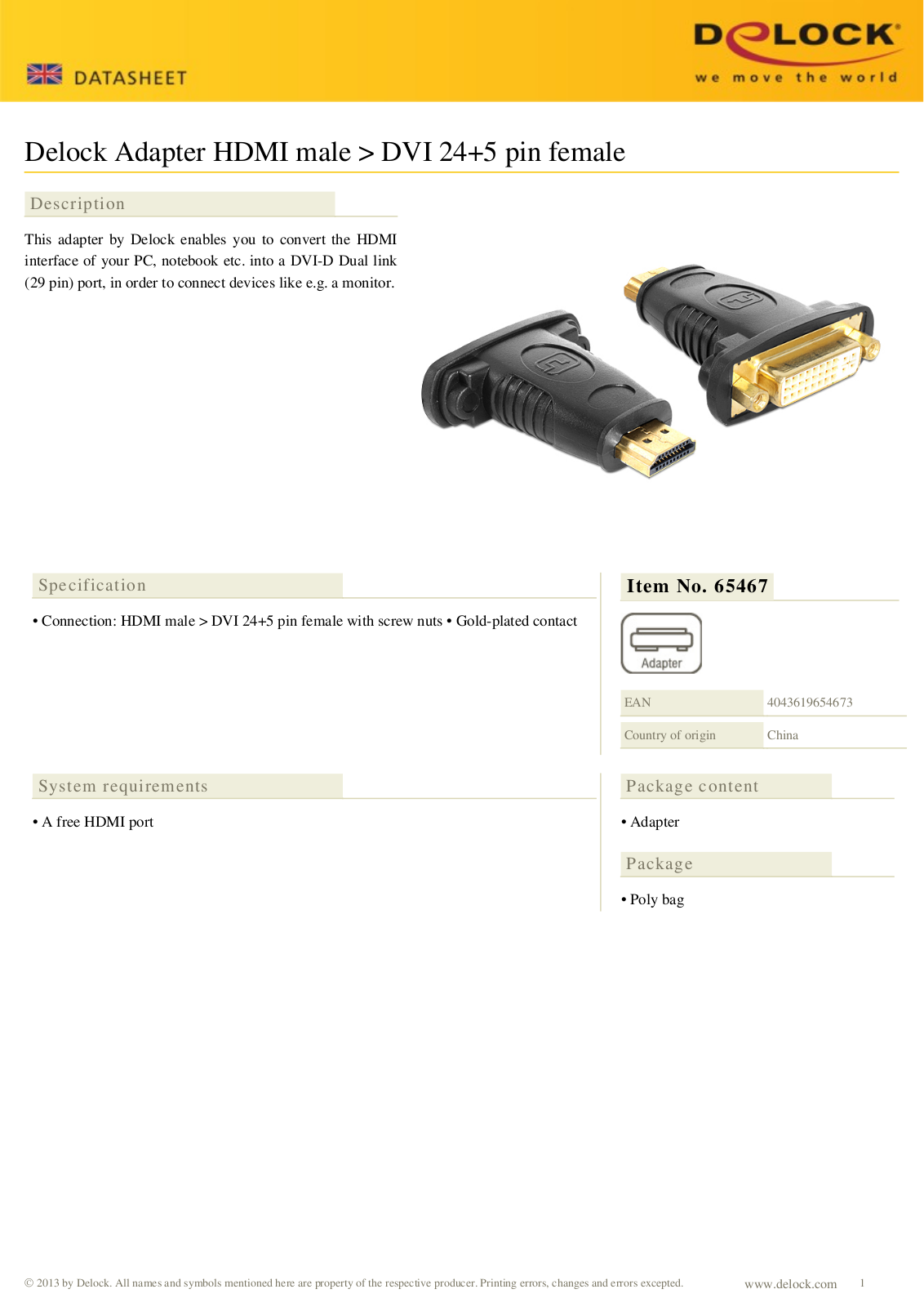 DeLOCK 65467 User Manual