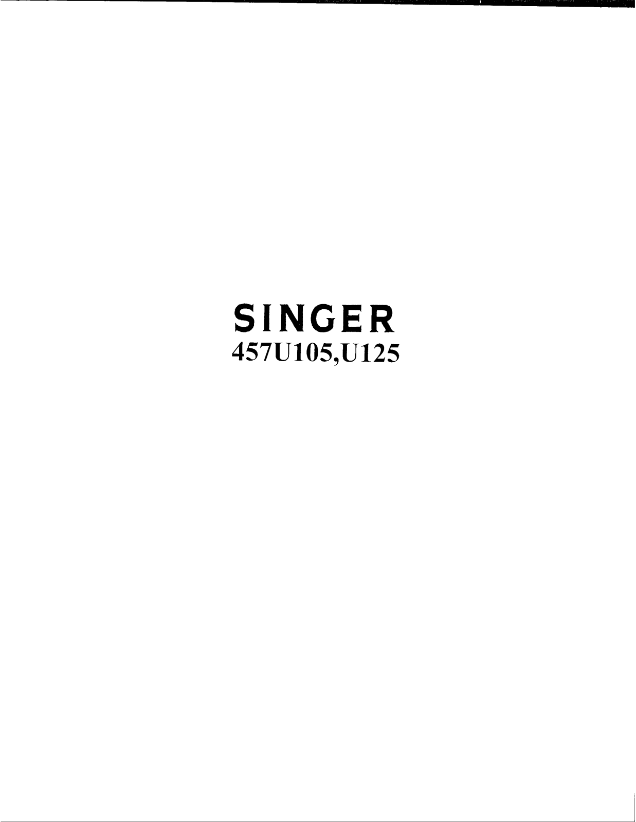 SINGER 457U105, 457U125 Parts List