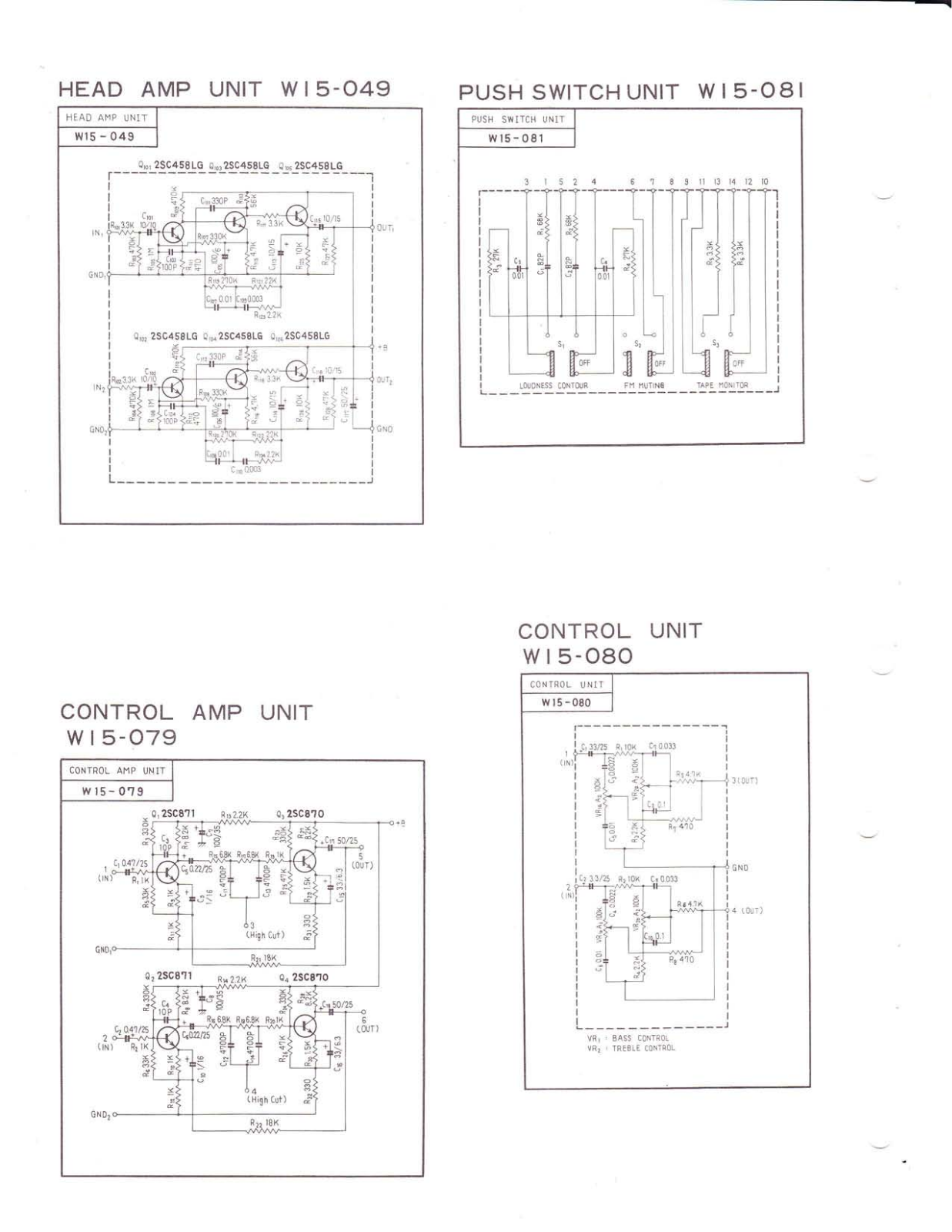 Pioneer W15-049, W15-081, W15-079, W15-080 Schematic