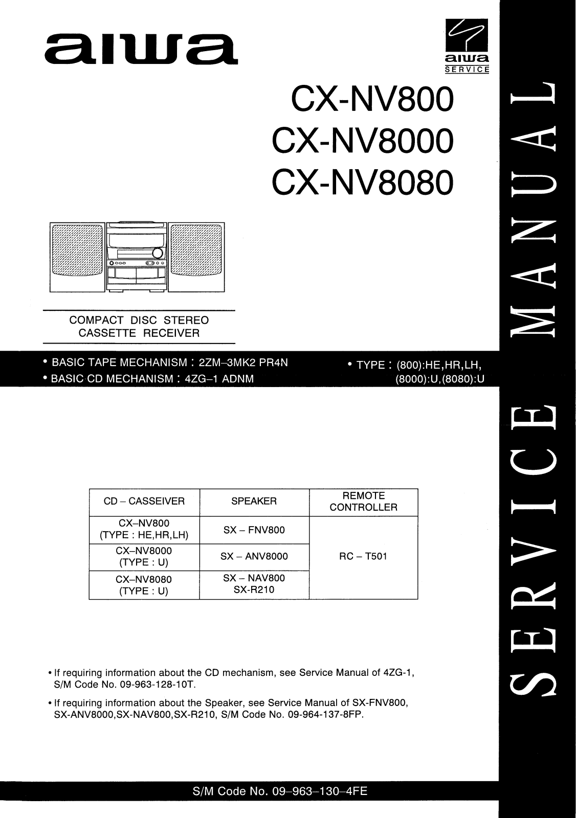 Aiwa CXNV-800, CXNV-8000, CXNV-8080 Service manual