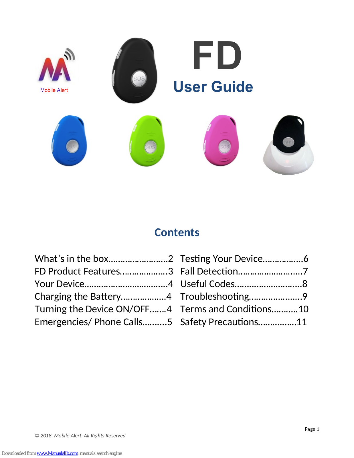 Mobile Alert FD User Manual