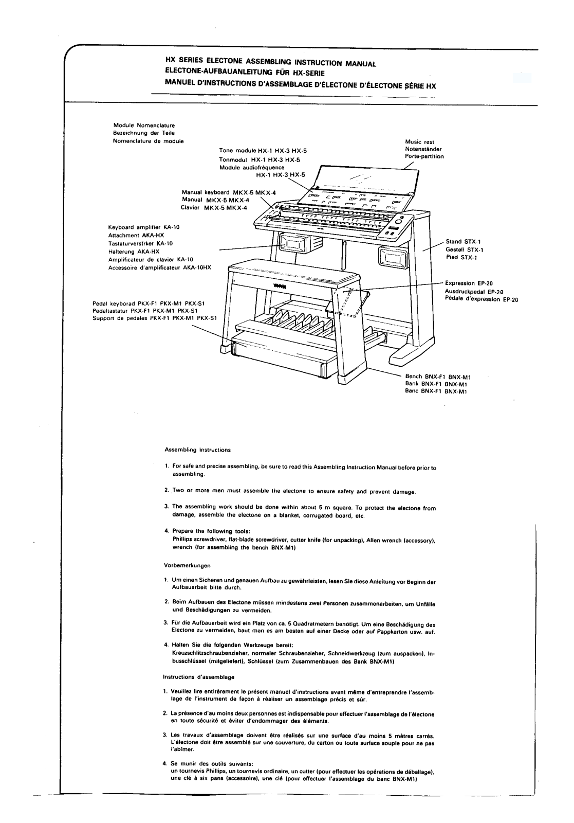 Yamaha HX-1, HX-5, HX-3 Instruction Manual
