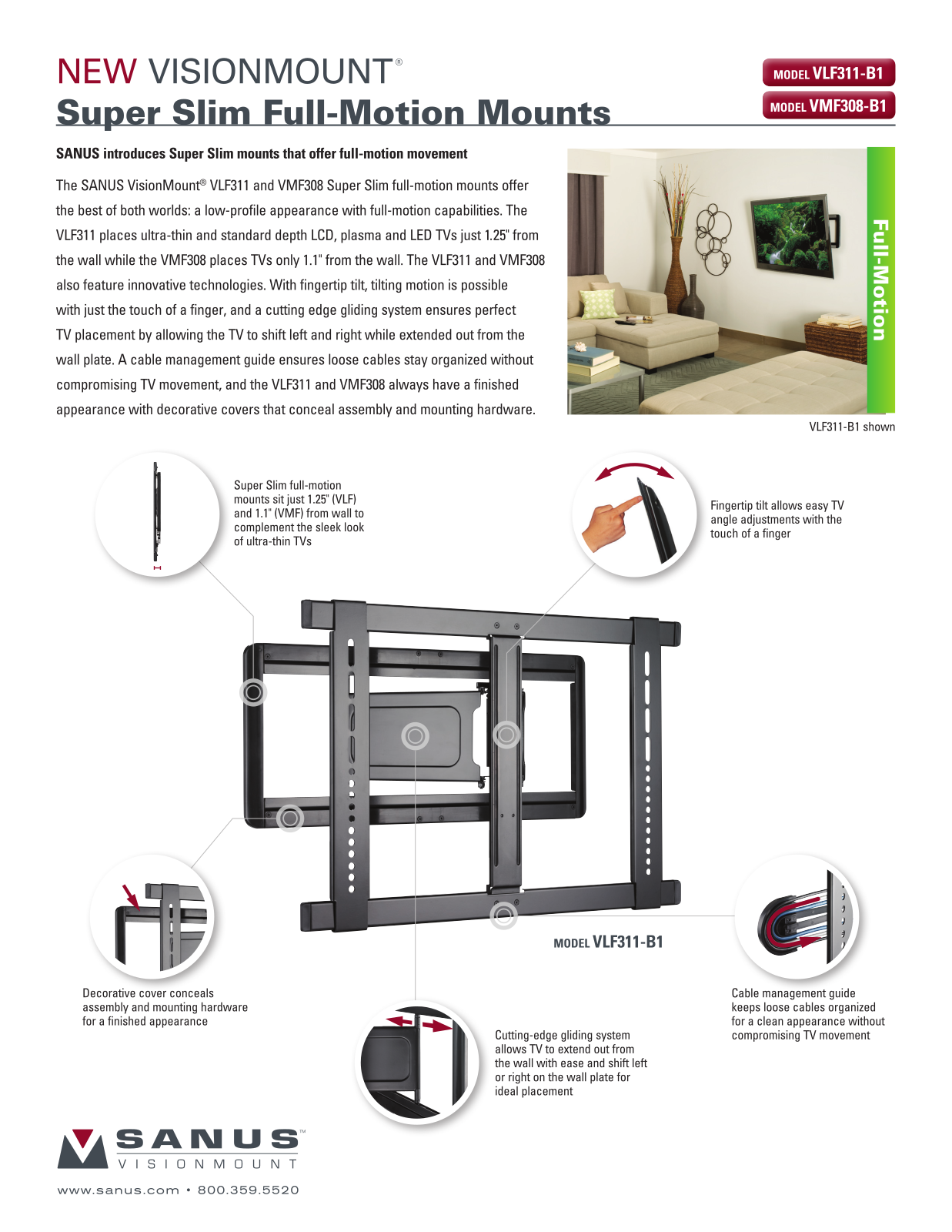 Sanus VMF308-B1, VLF311-B1 User Manual