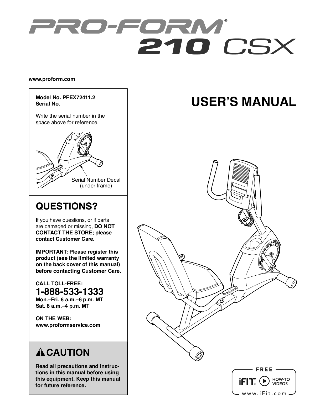 ProForm PFEX724112 User Manual