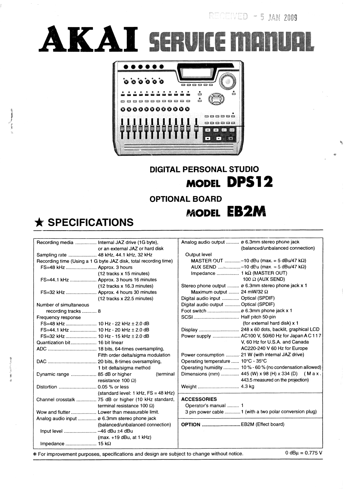 Akai DPS-12 Service manual