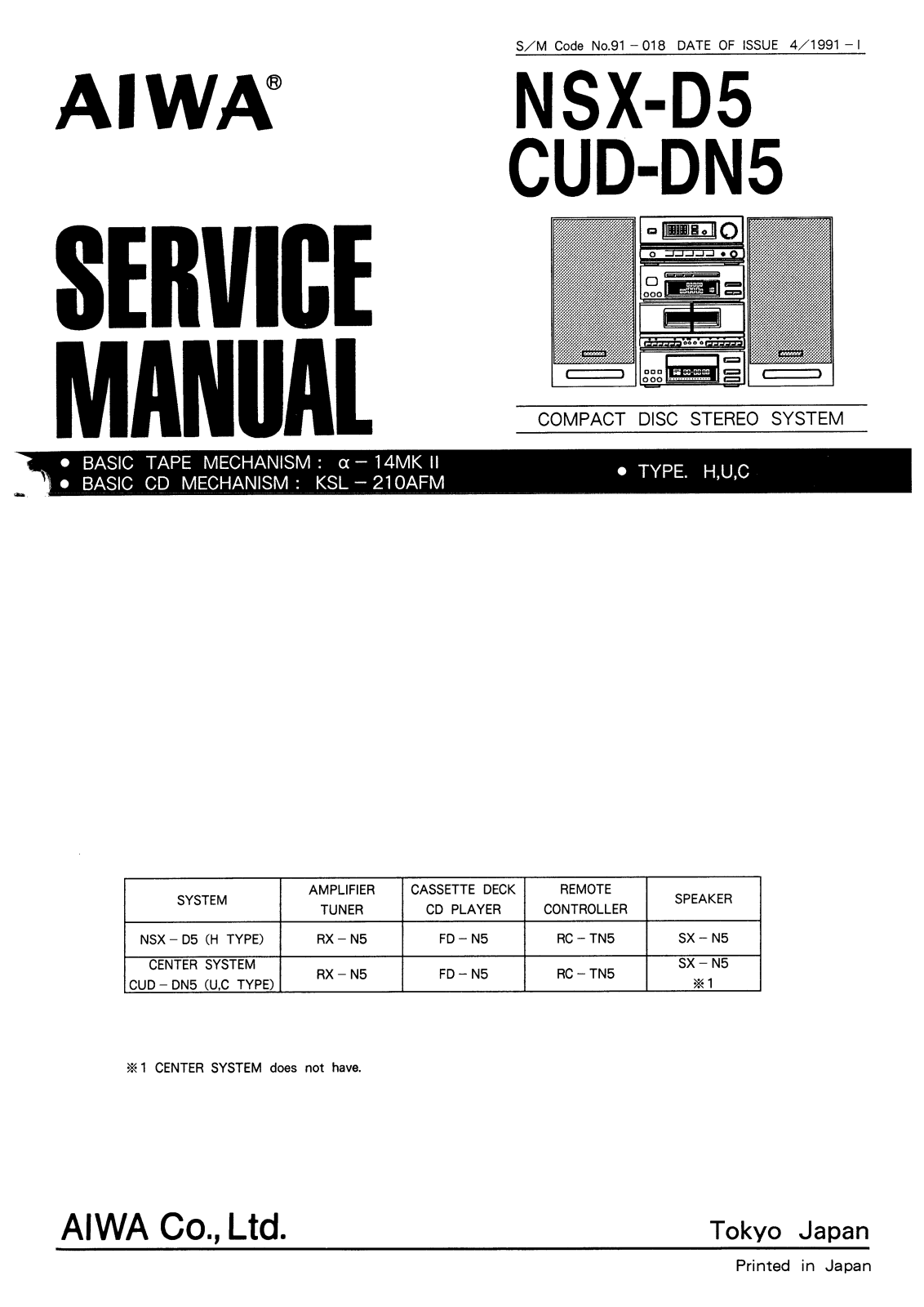 Aiwa nsx d5, cud dn5 Service Manual