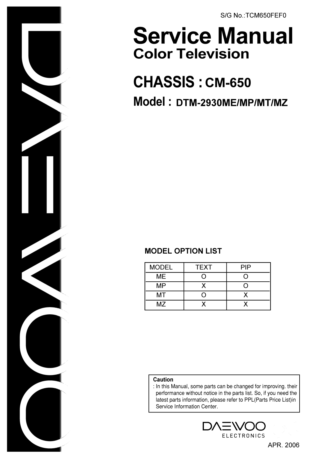 Daewoo DTM-2930ME Schematic