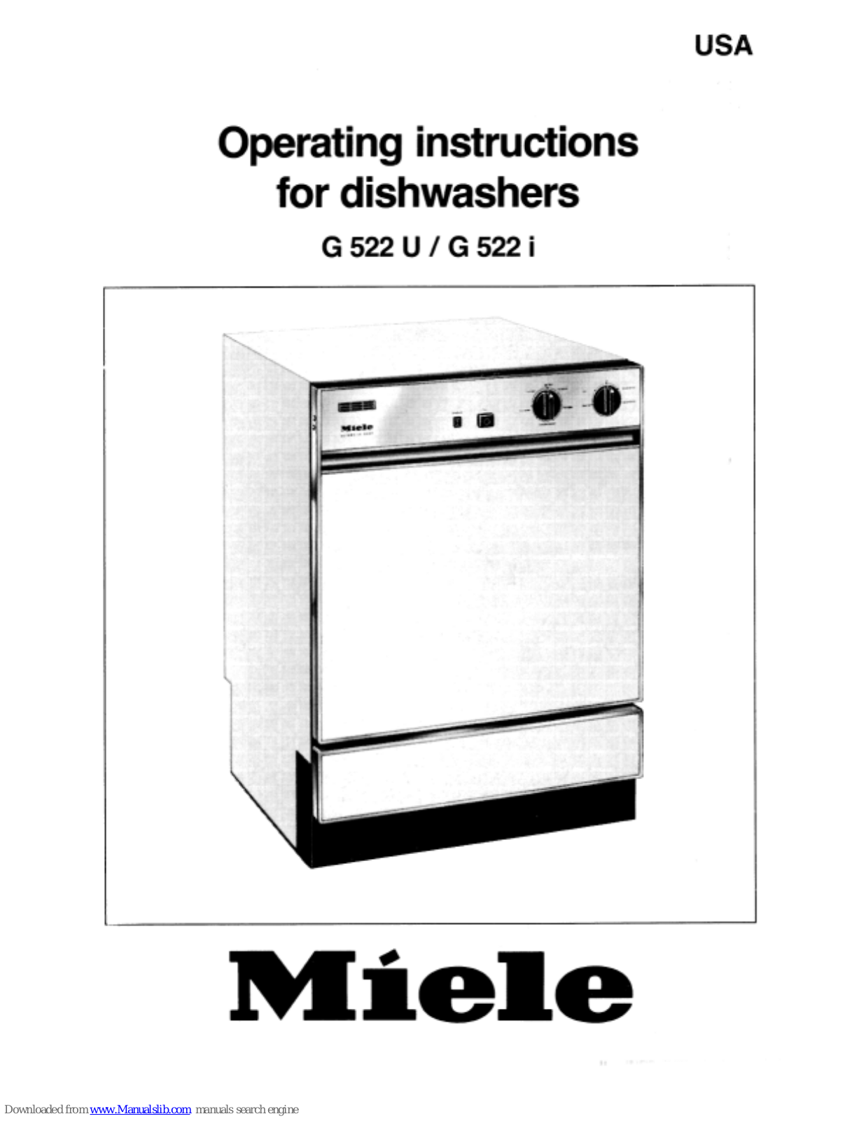 Miele G 522 U, G 522 i Operating Instructions Manual