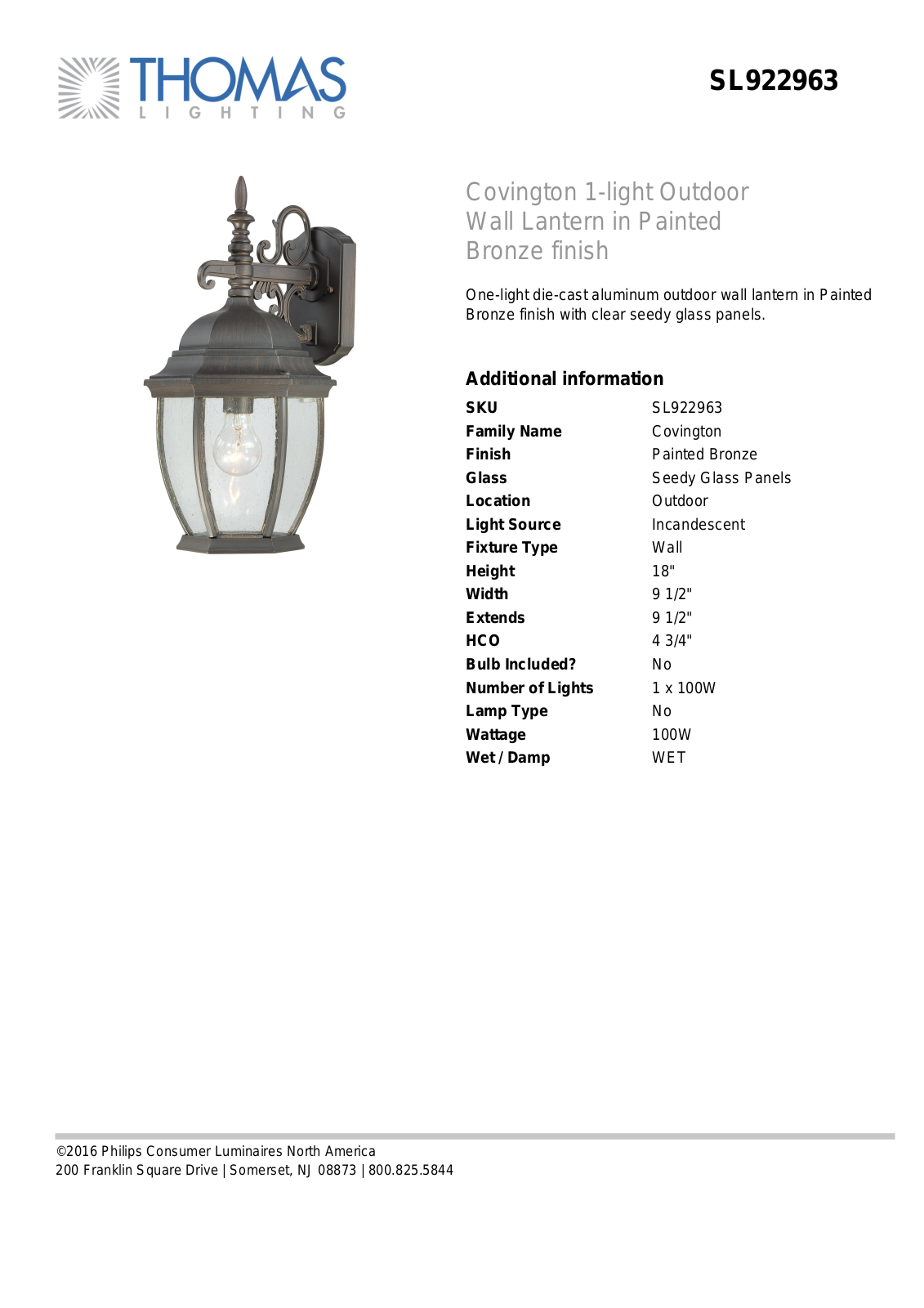 Thomas Lighting SL922963 User Manual - ManualMachine.com