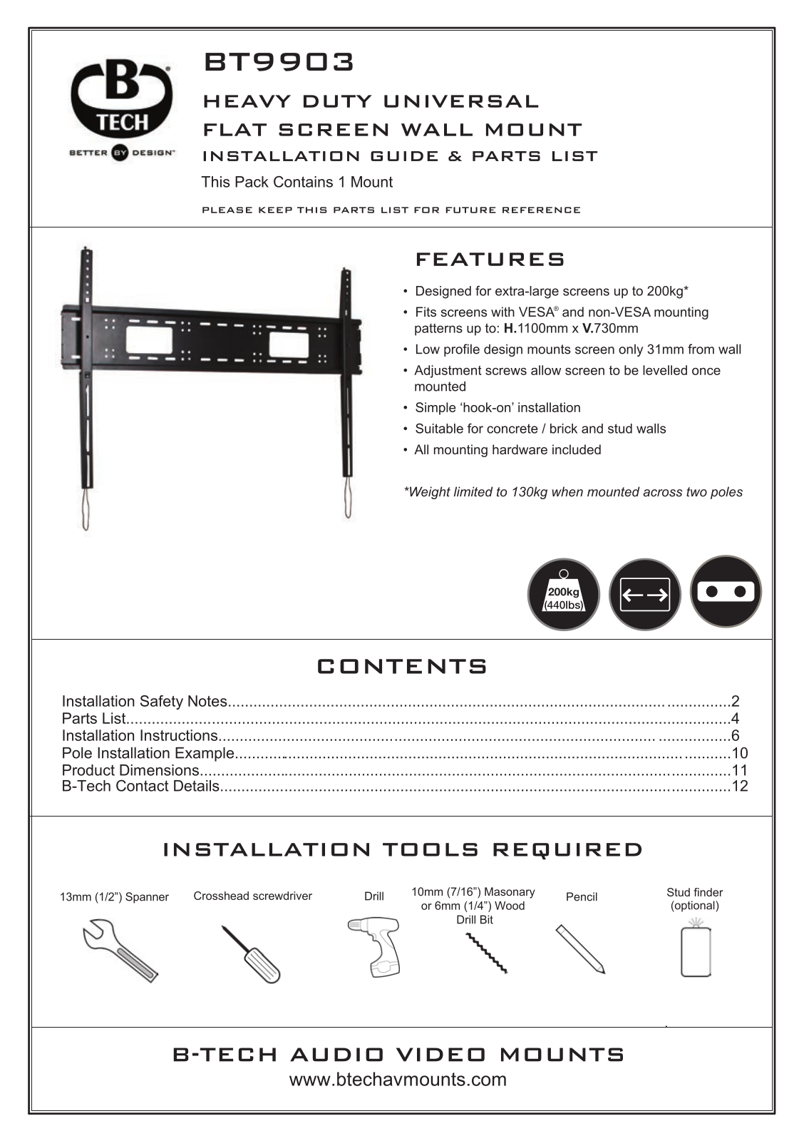 B-Tech BT9903 User Manual