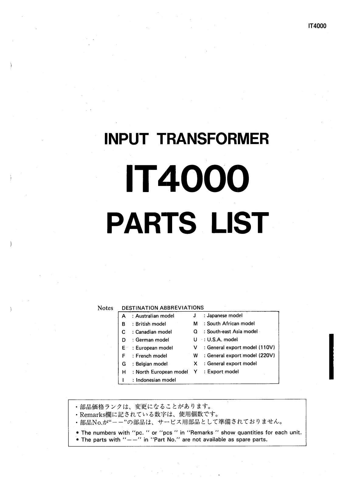 Yamaha IT4000 User Manual