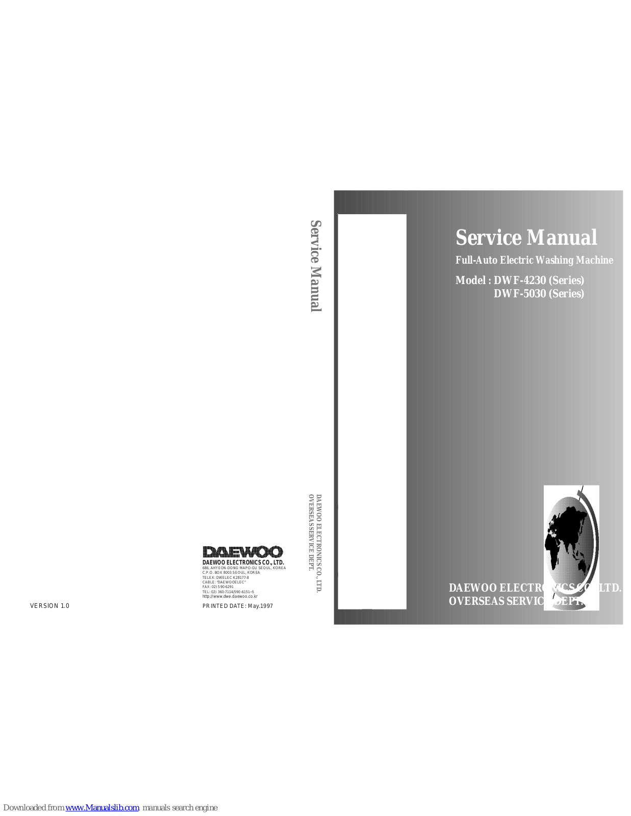 Daewoo DWF-4230 Series, DWF-5030 Series Service Manual