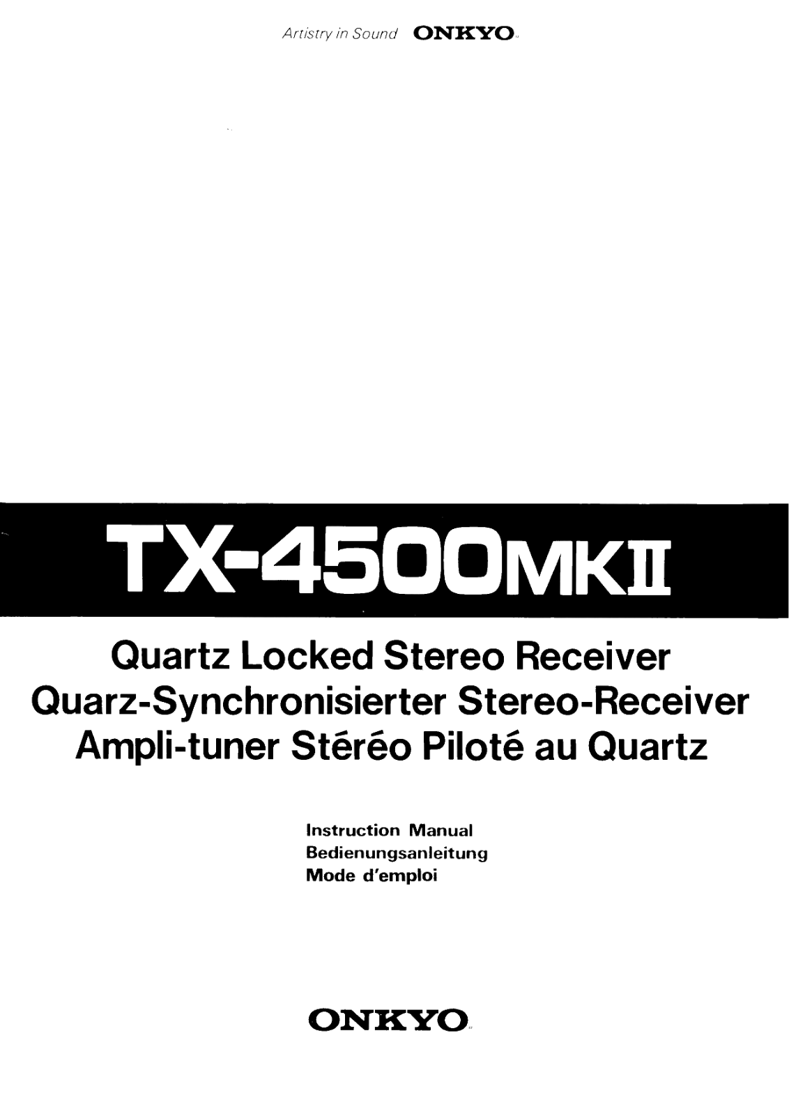 Onkyo TX-4500-Mk2 Owners Manual