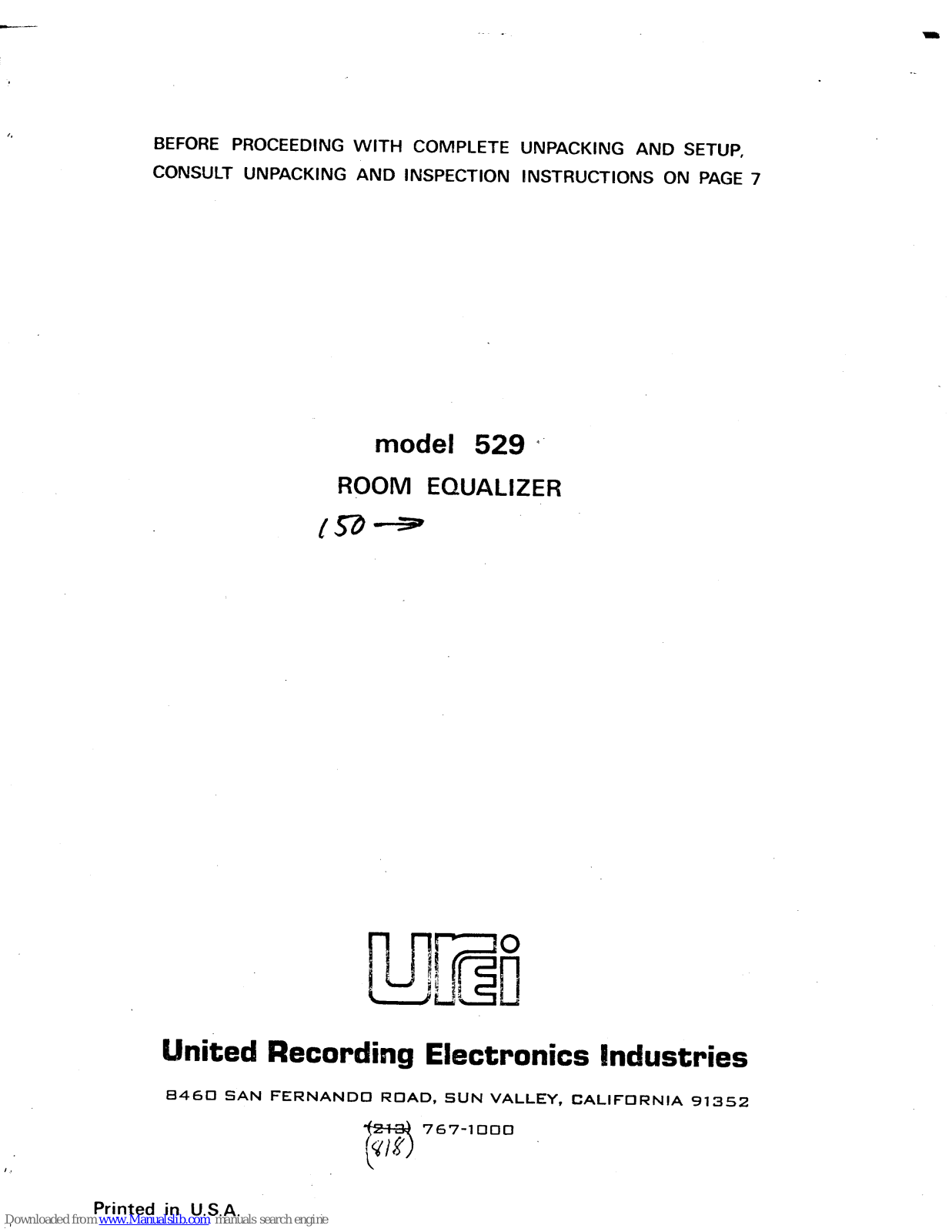 Universal Audio 529 User Manual