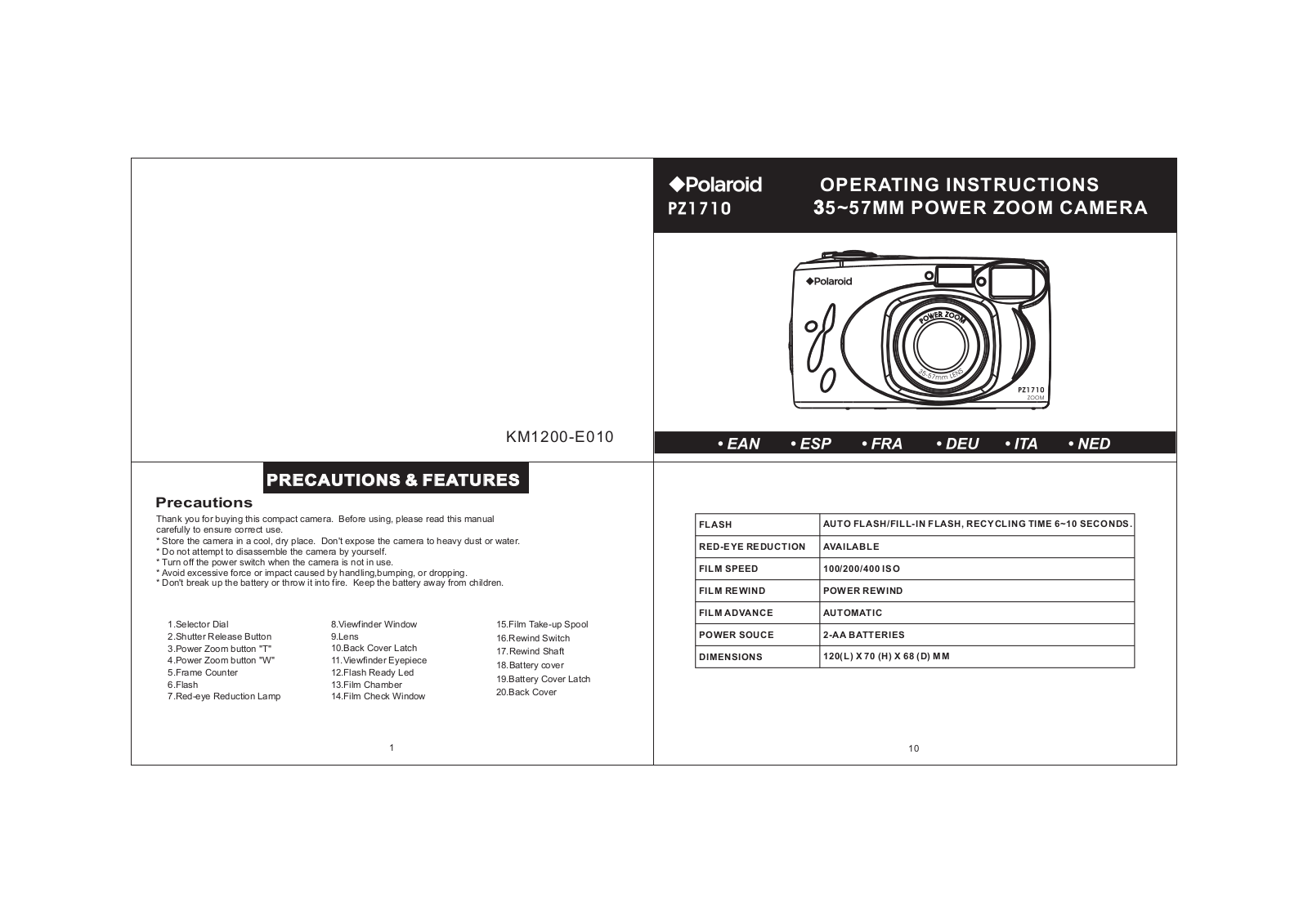 Polaroid KM1200-E010 User Manual