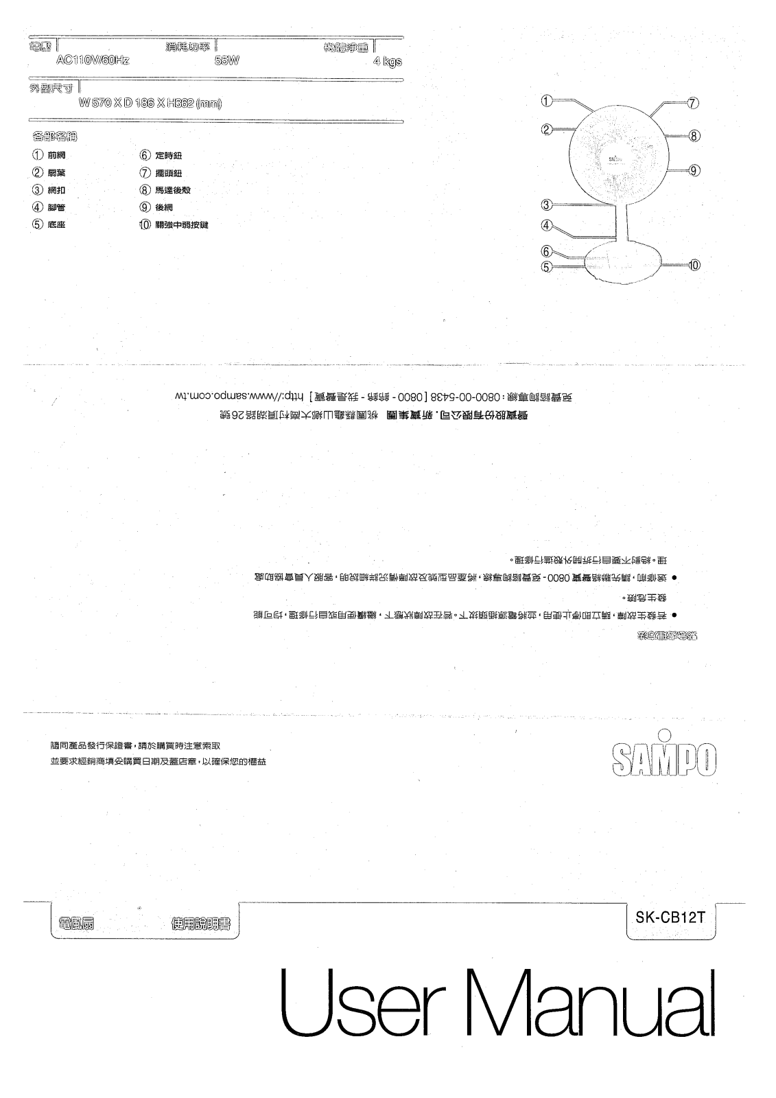 SAMPO SK-CB12T User Manual