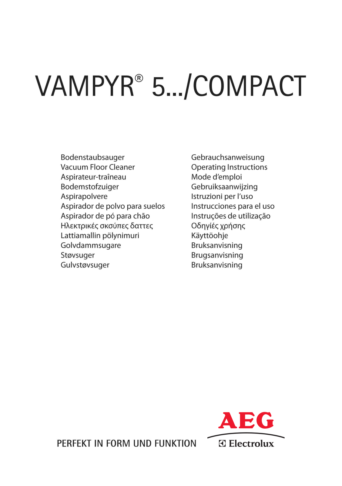 AEG-Electrolux VAMPYR 1700 User Manual