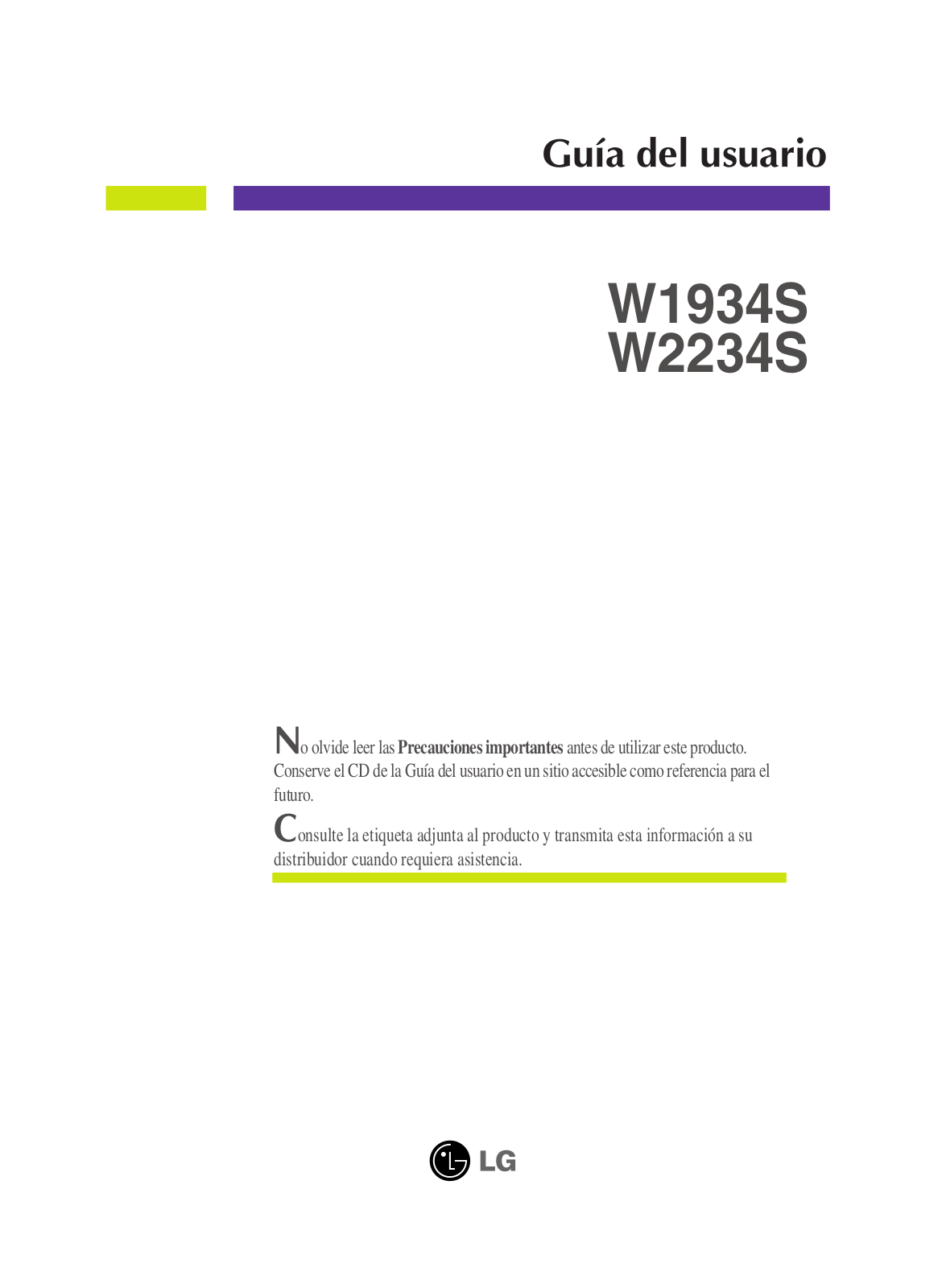 Lg W2234S User Manual