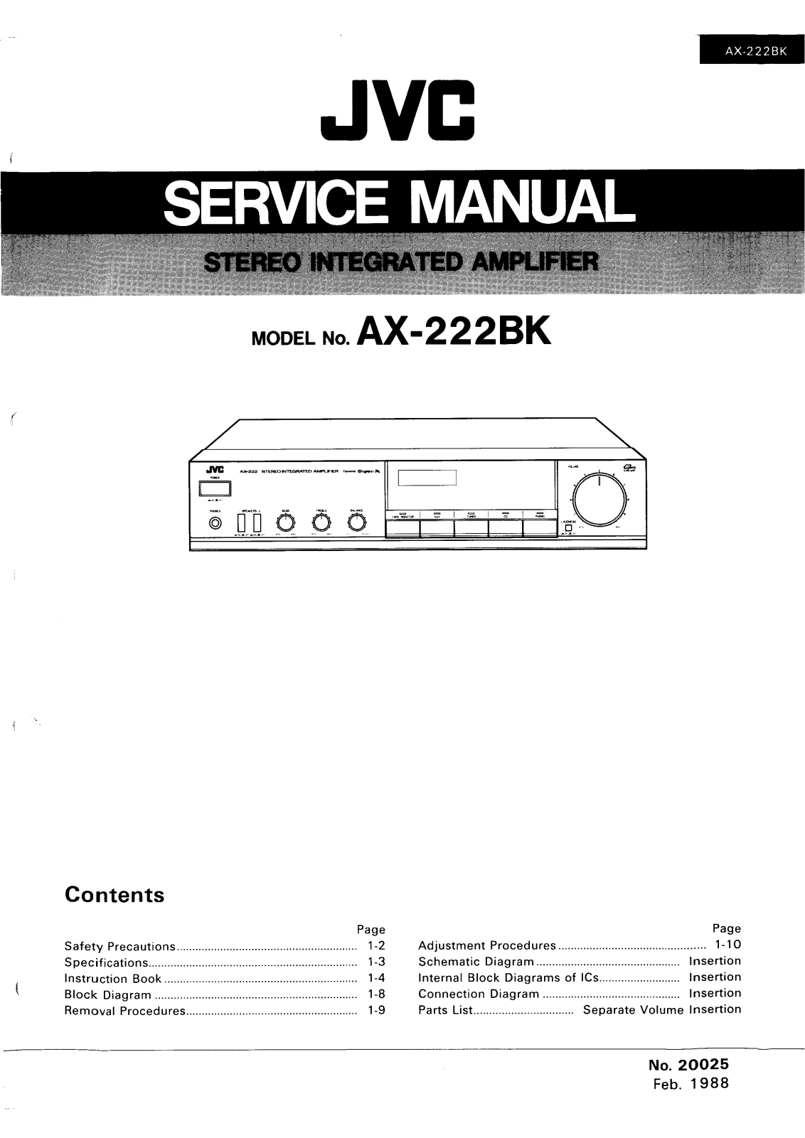 JVC AX-222-BK Service manual