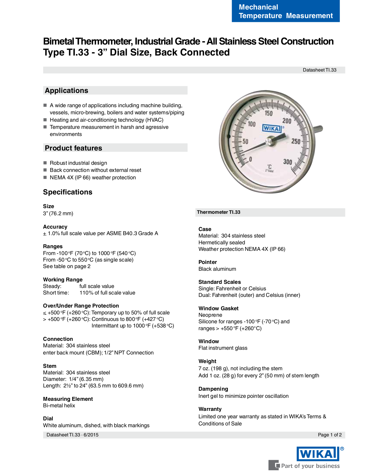 WIKA TI.33 Data sheet