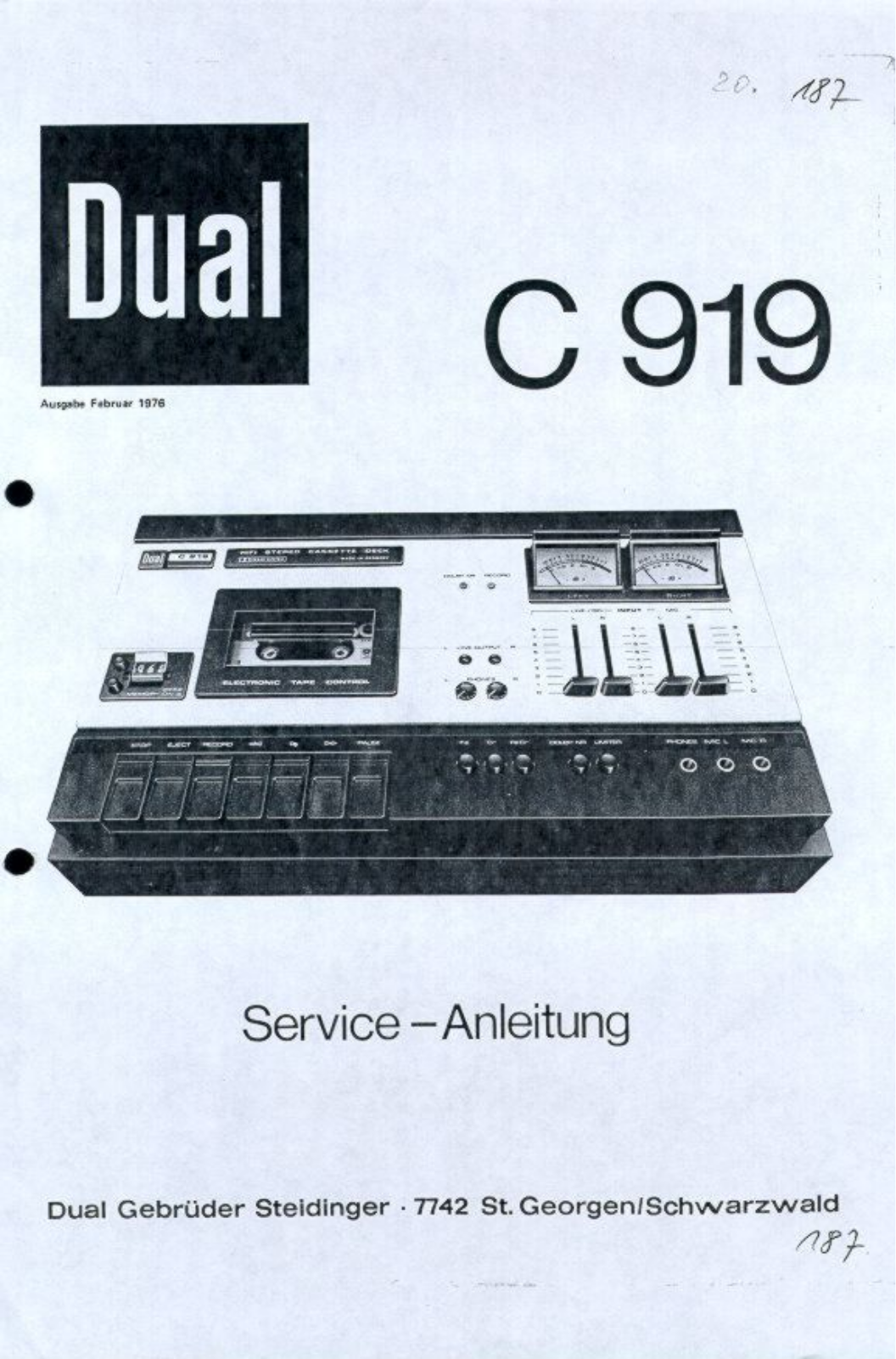 Dual C-919 Service manual