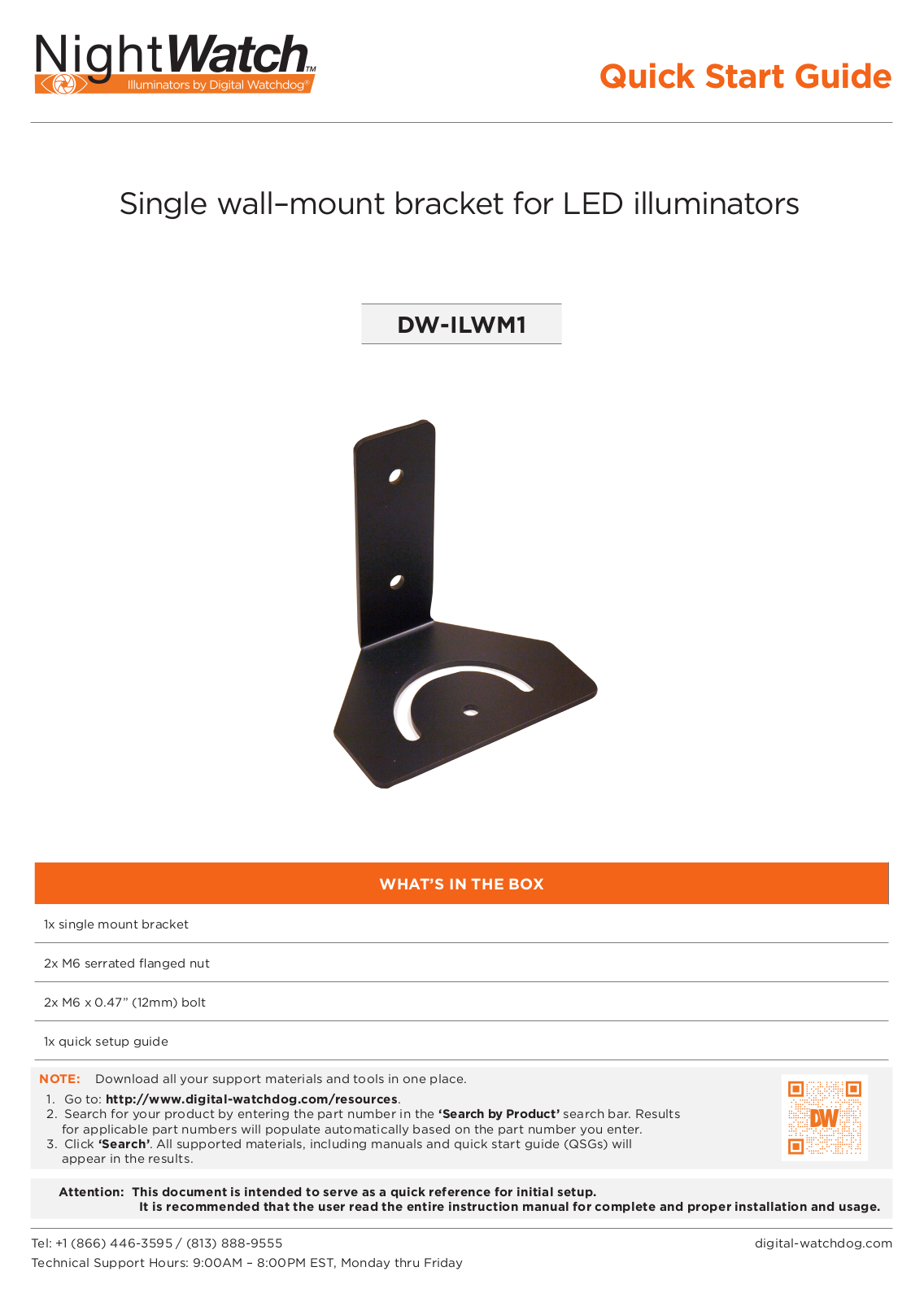 Digital Watchdog DW-ILWM1 Quick Start Guide