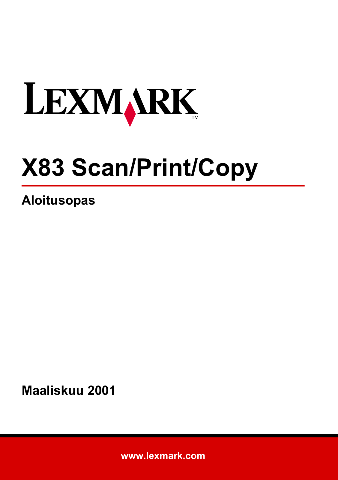 Lexmark X83 Instructions Manual