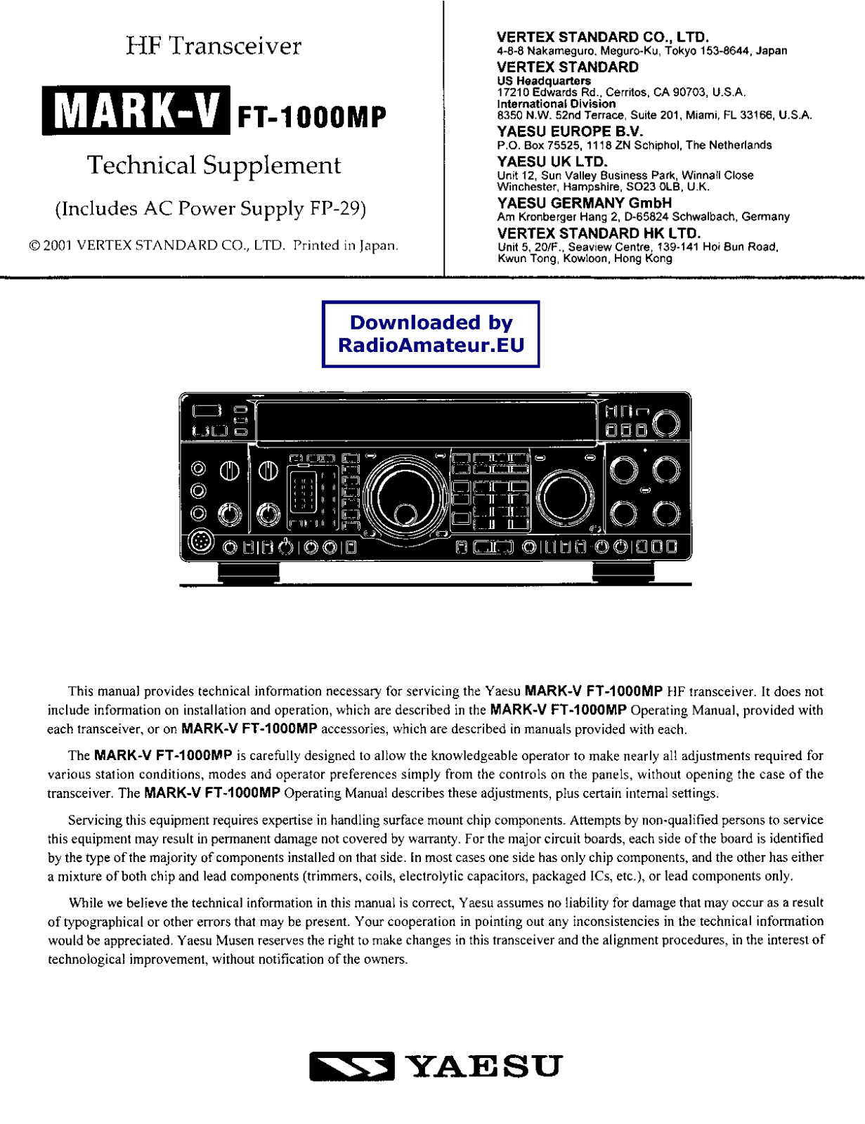 Yaesu FT1000MP User Manual