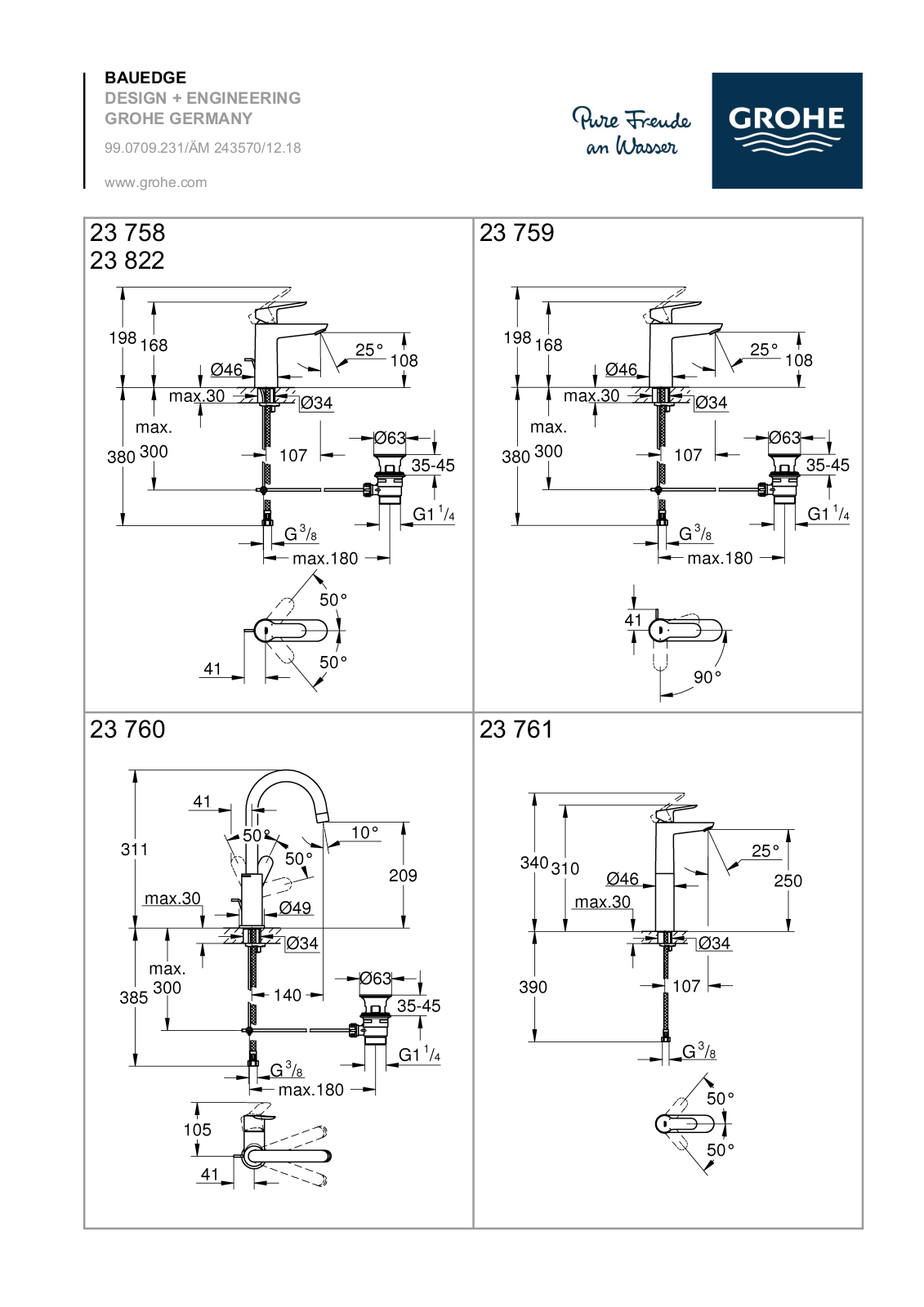 GROHE 23 758, 23 759, 23 760, 23 761, 23 822 User guide - ManualMachine.com