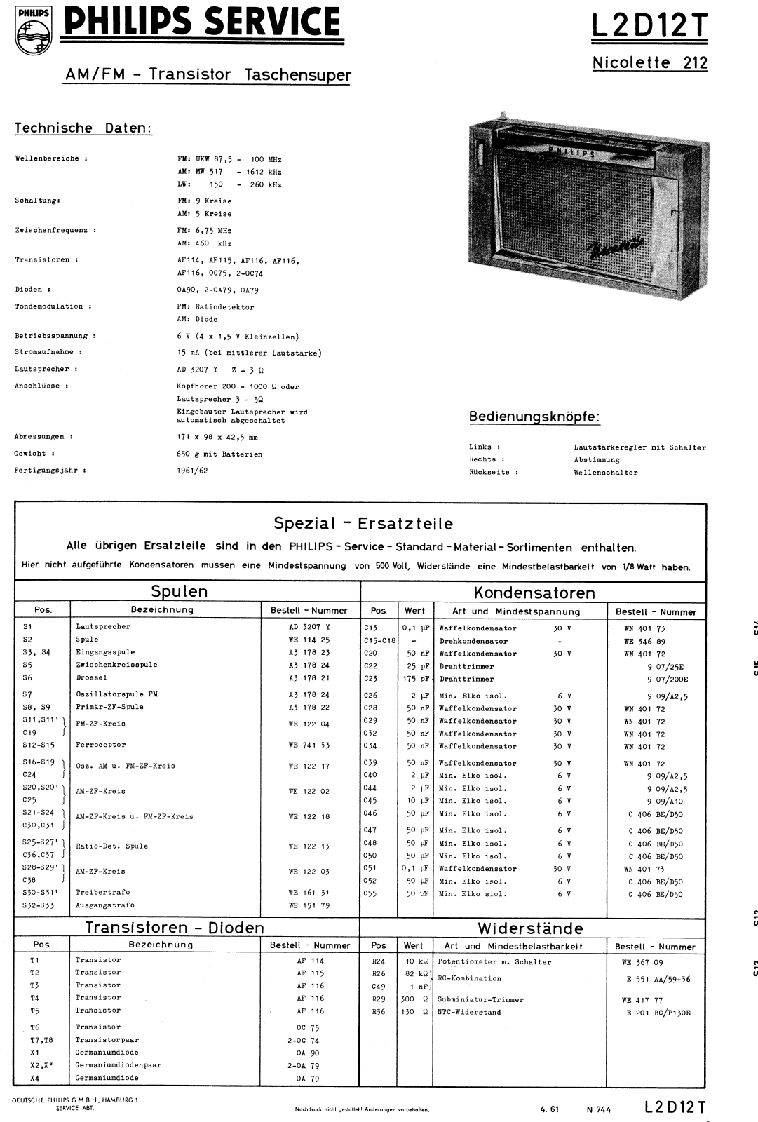 Philips L2D12T SERVICE MANUAL