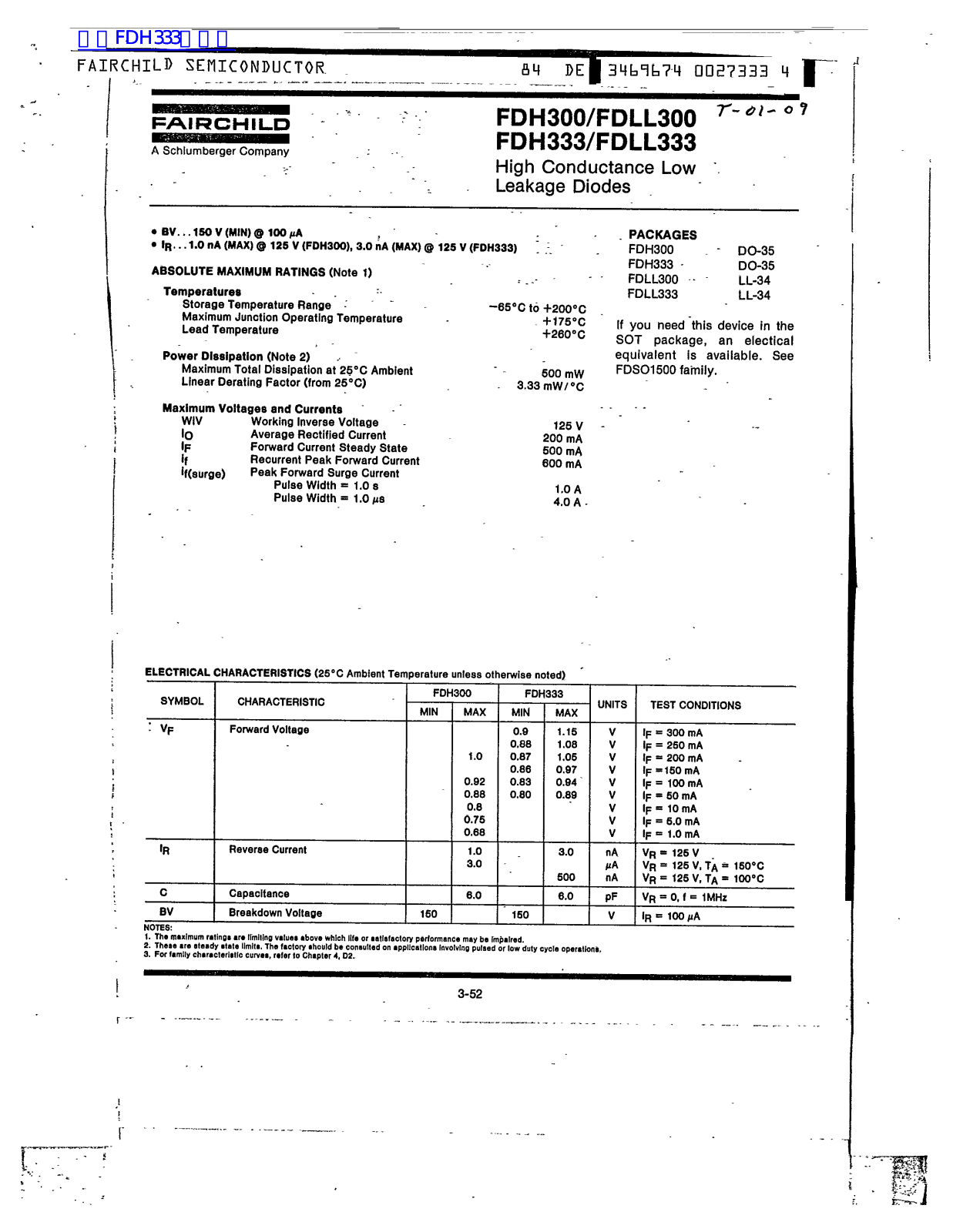 Fairchild FDH300, FDLL300, FDH333, FDLL333 service manual