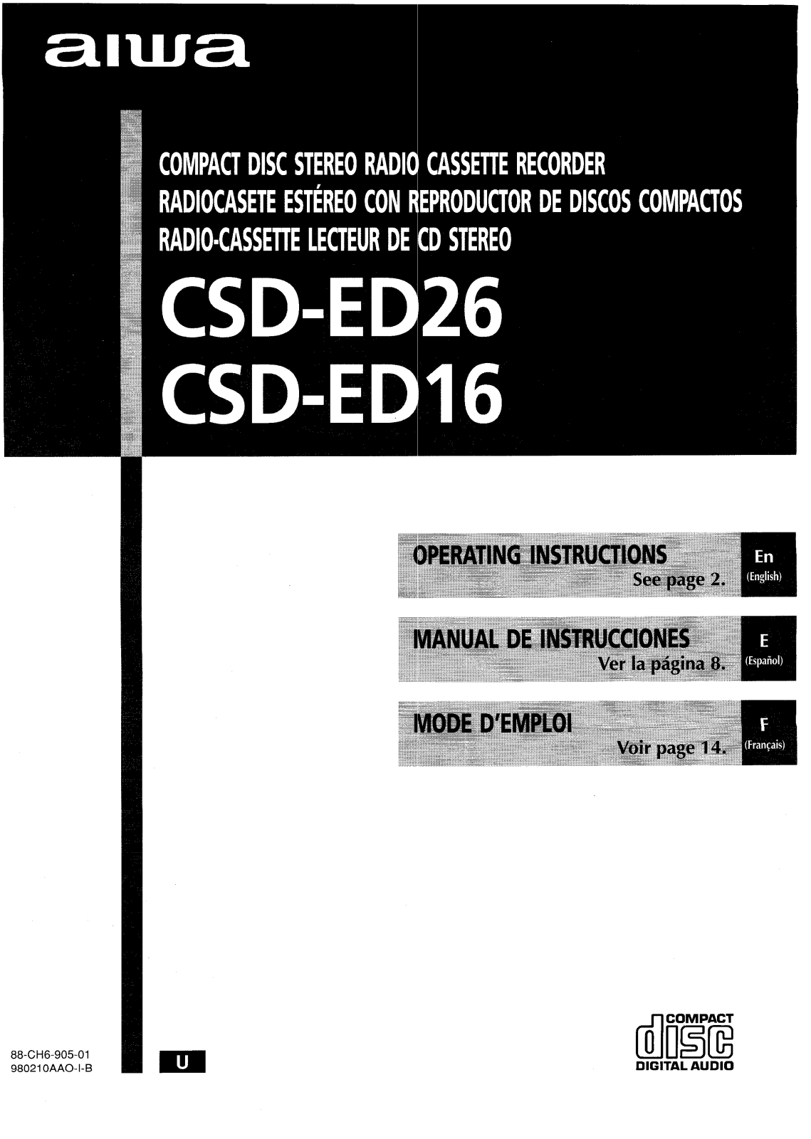 Sony CSDED16, CSDED26 Operating Manual