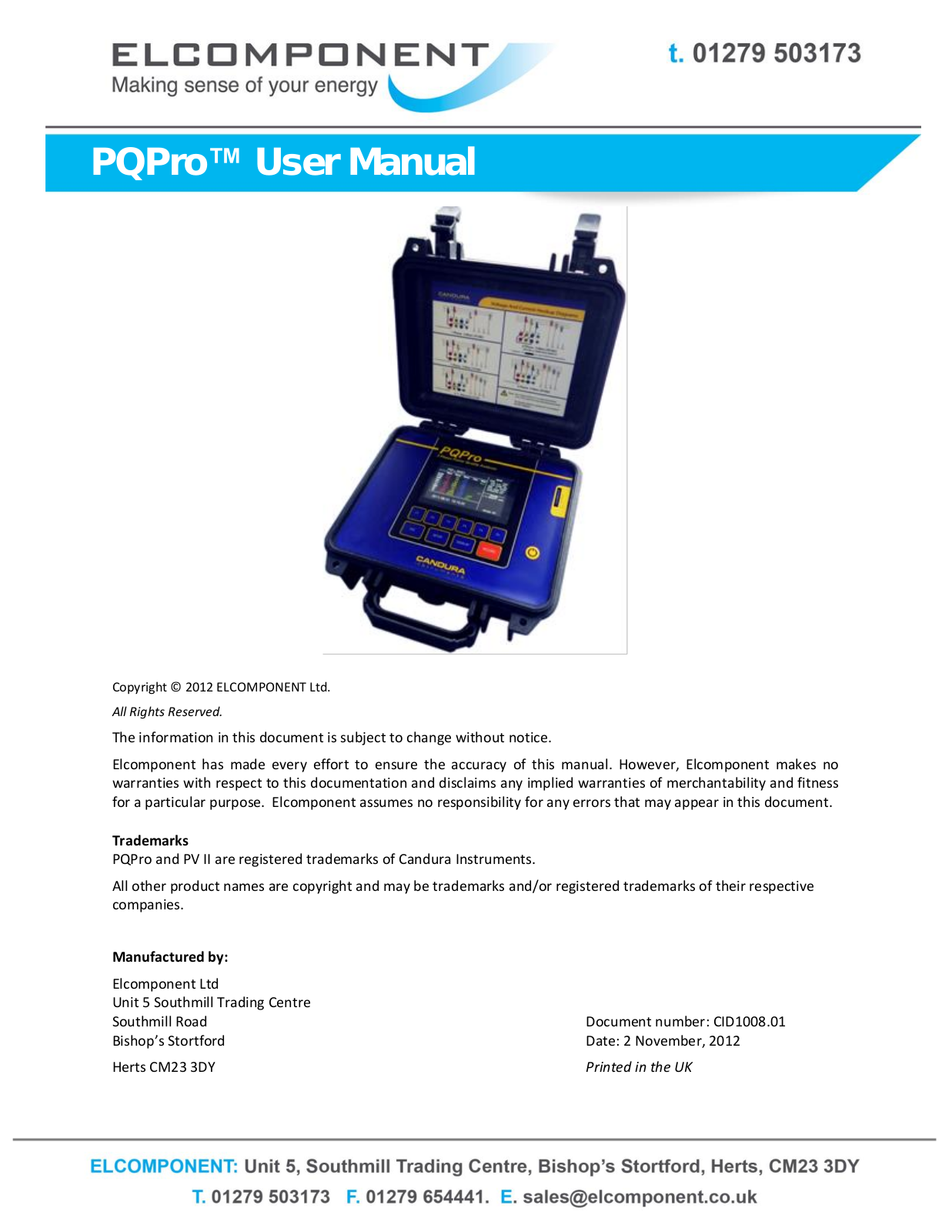 Elcomponent PQPro User Manual