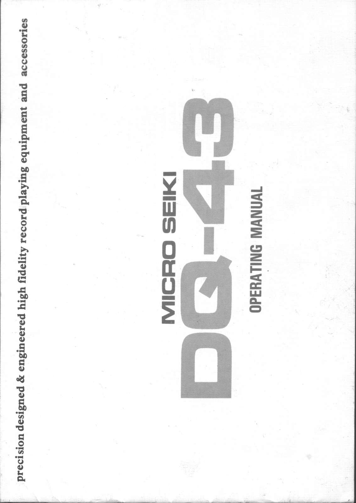 Micro Seiki DQ-43 Owners manual