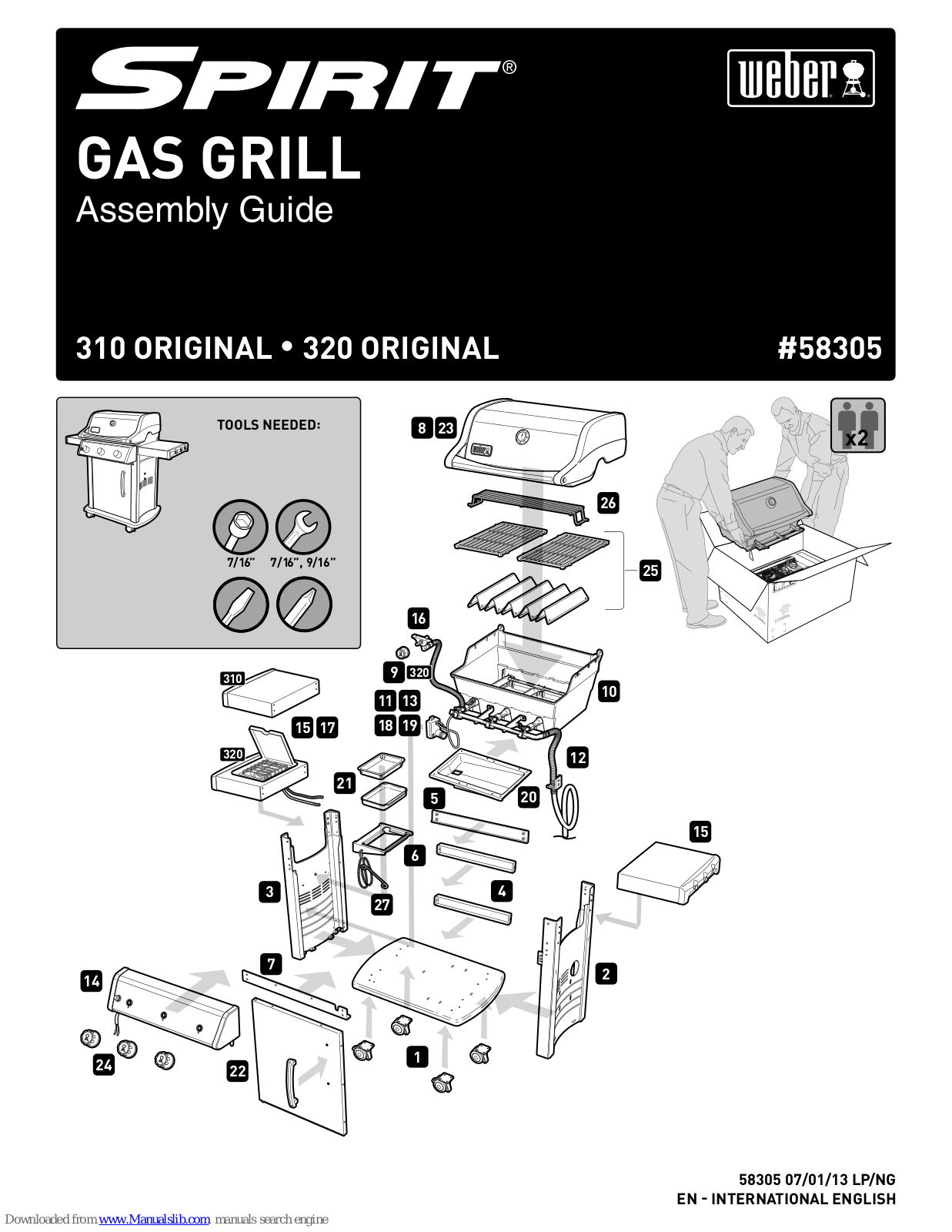 Weber Spirit 310 ORIGINAL, Spirit 320 ORIGINAL Assembly Manual