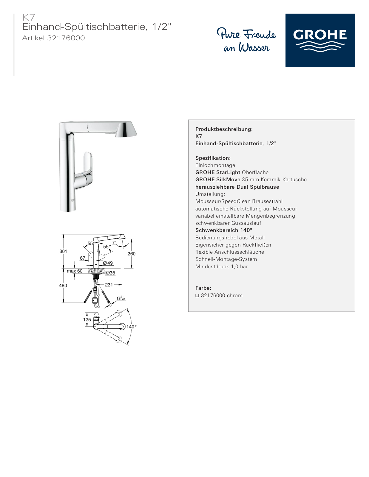 Grohe 32176000 Service Manual