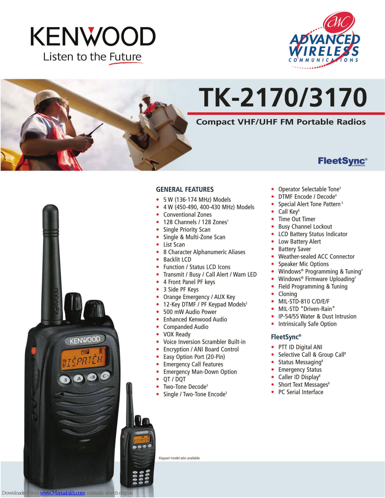 Kenwood TK-2170/3170 Brochure