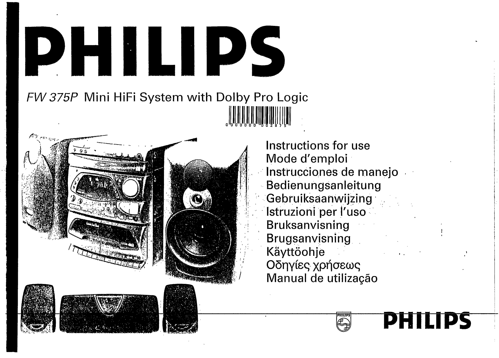 Philips FW375P/37, FW375P/22, FW375P/22G User Manual