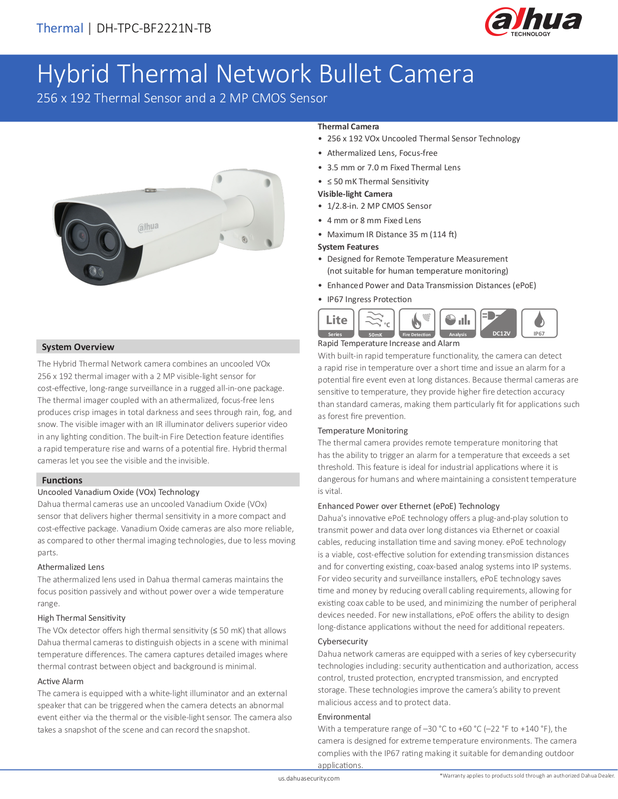 Dahua DH-TPC-BF2221N-TB User Manual