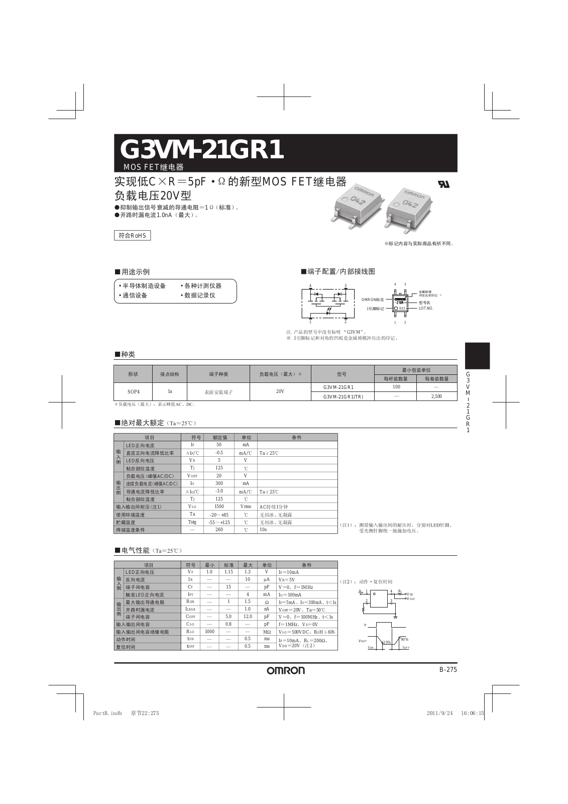 OMRON G3VM-21GR1 User Manual